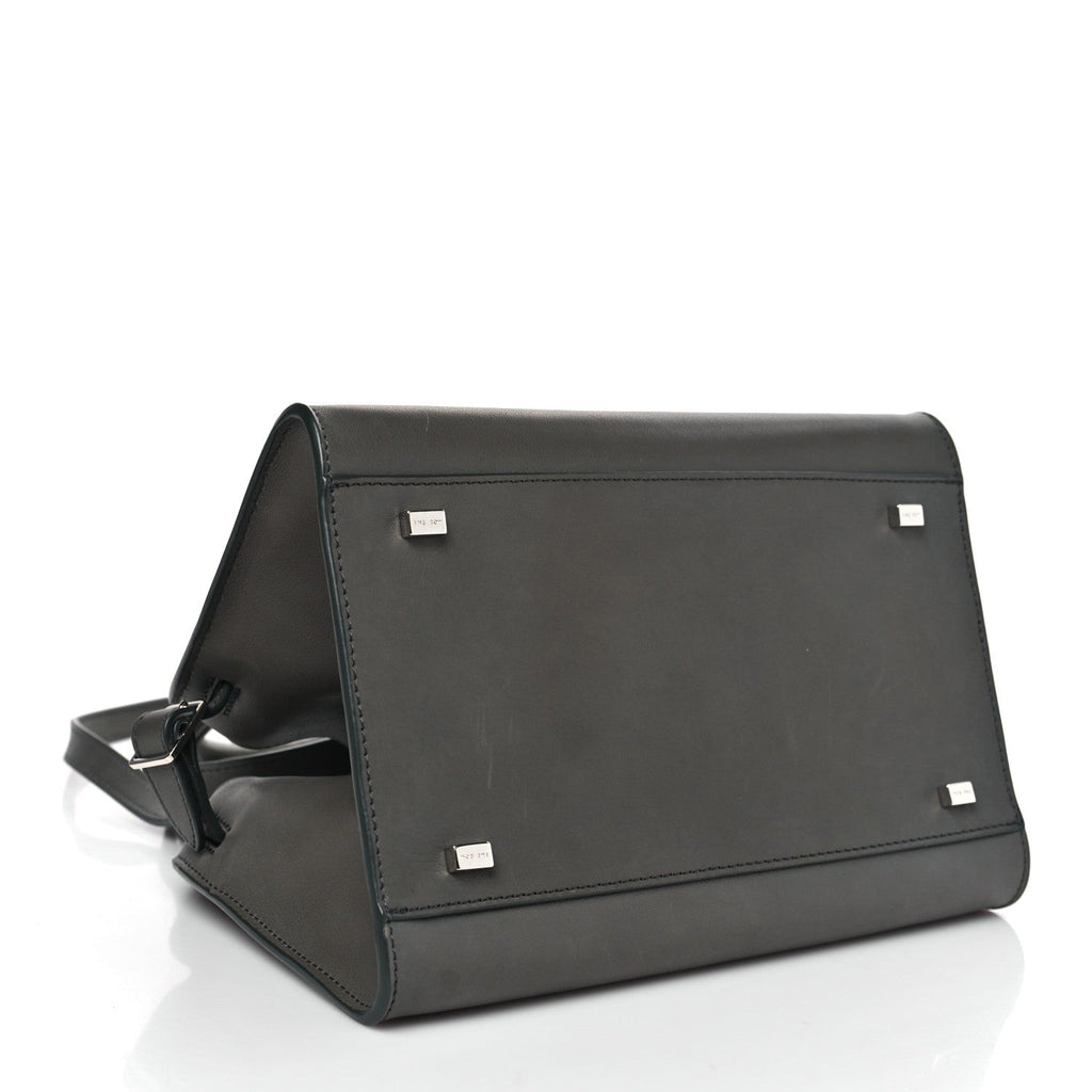 Polished Saddle Calfskin Soft Margaux 10 Bag Koala Grey