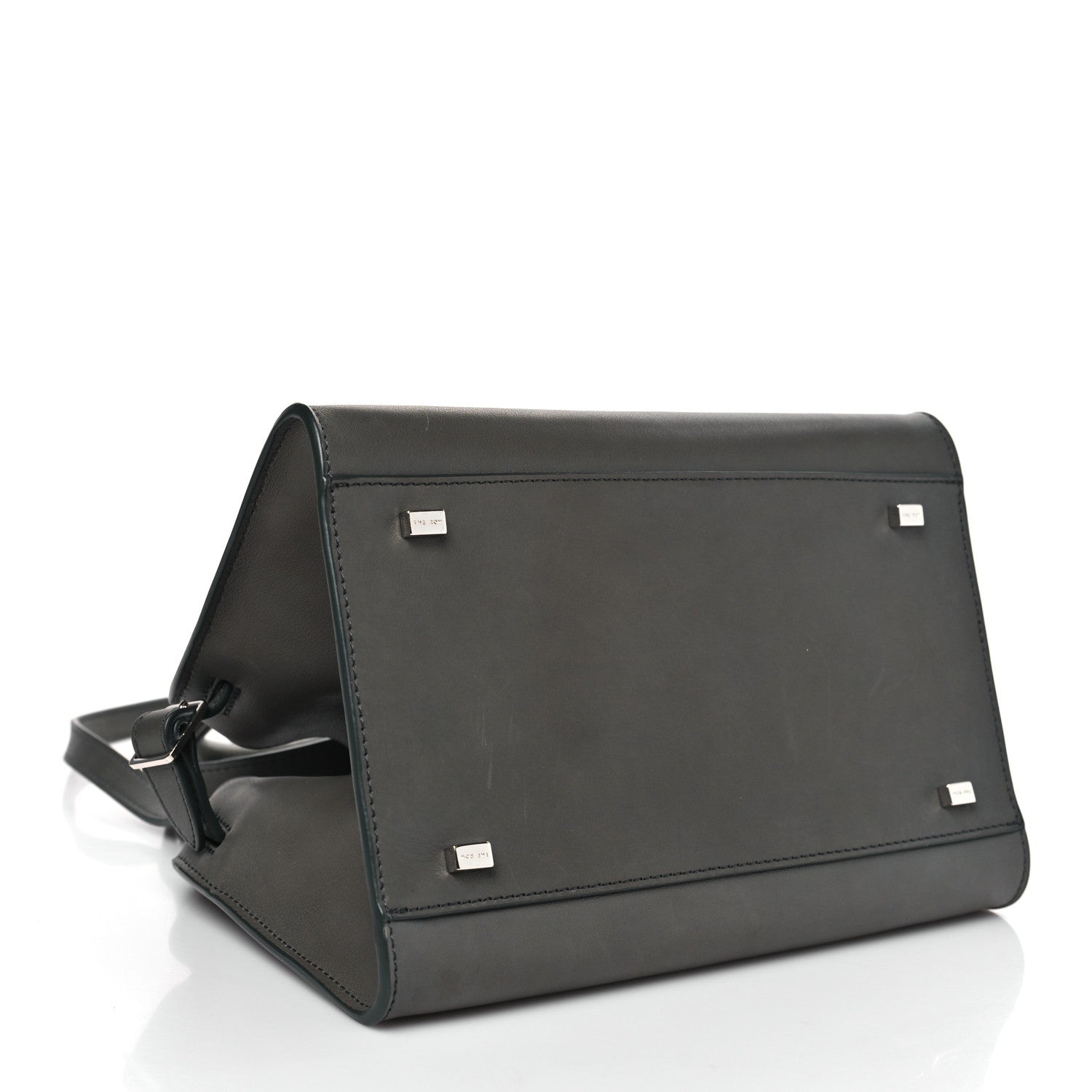 Polished Saddle Calfskin Soft Margaux 10 Bag Koala Grey