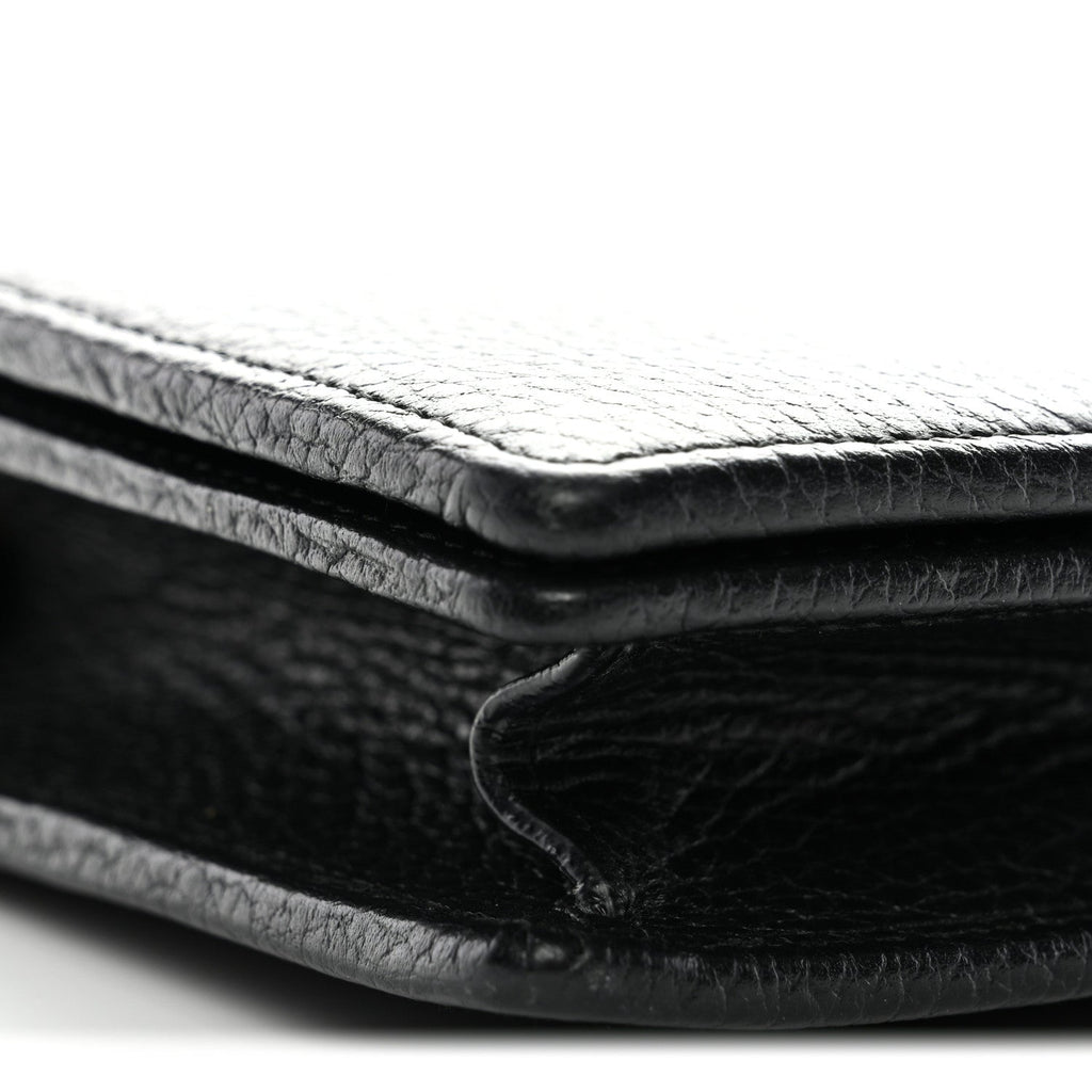 Calfskin Mini GG Marmont Chain Wallet Black