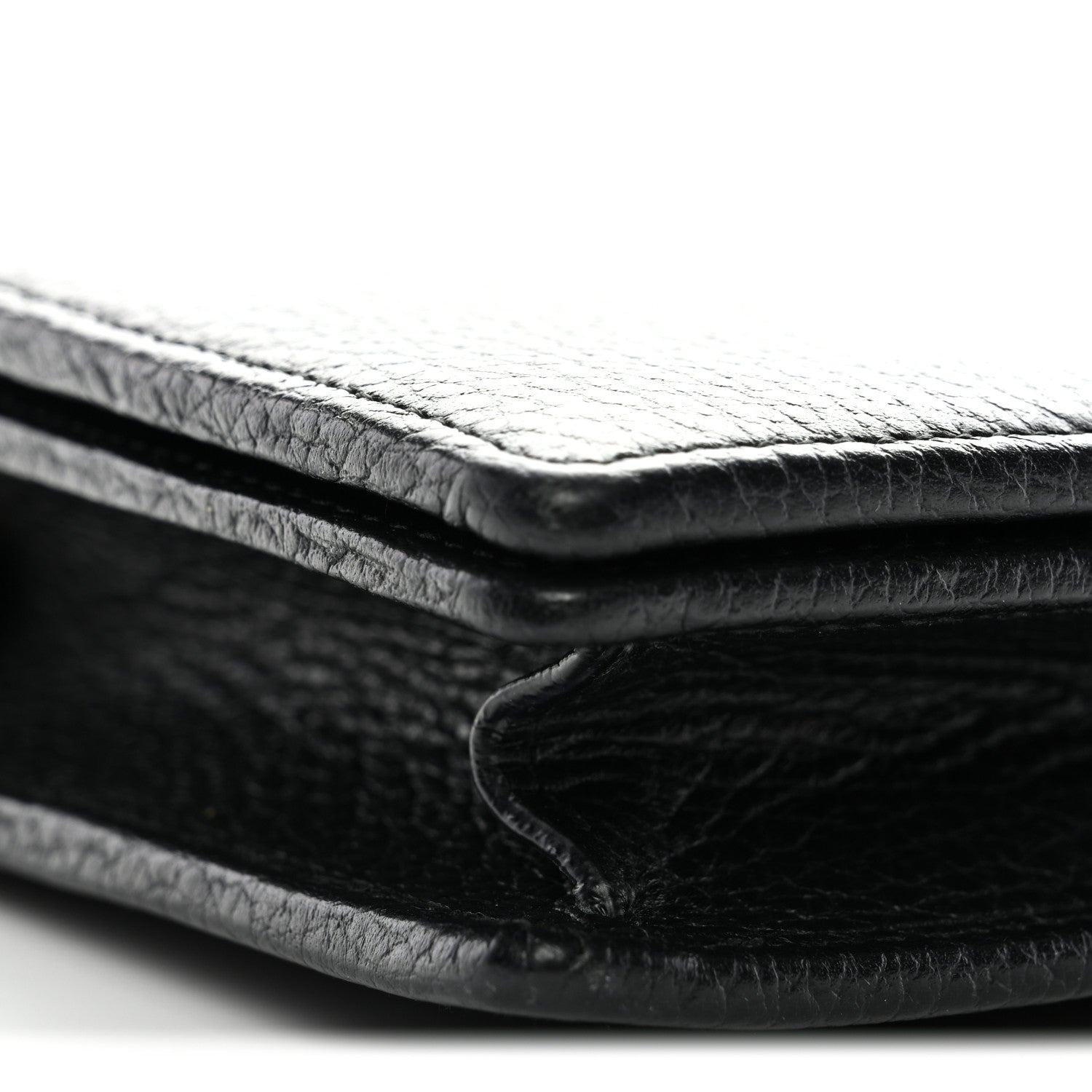 Calfskin Mini GG Marmont Chain Wallet Black
