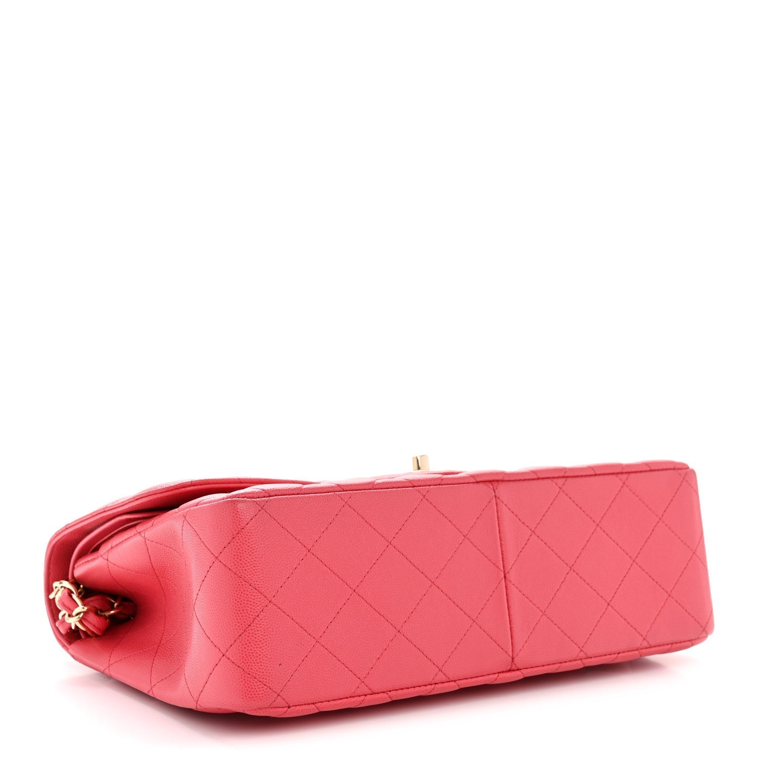 Caviar Quilted Jumbo Double Flap Dark Pink