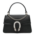 Dollar Calfskin Crystal Mini Dionysus Top Handle Bag Black Crystal