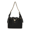 Braided Raffia Calfskin Small Chanel 25 Handbag Black White