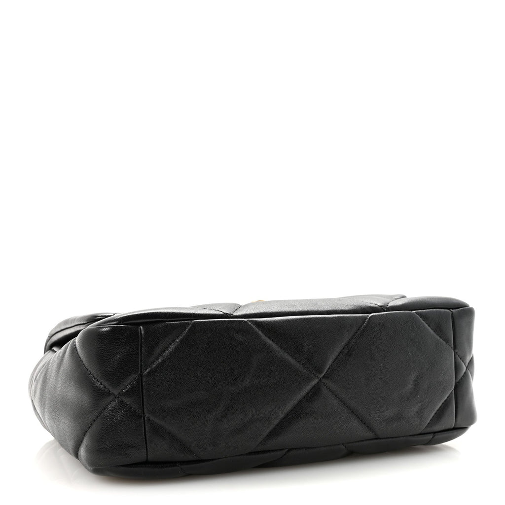 Lambskin Quilted Medium Chanel 19 Flap Black