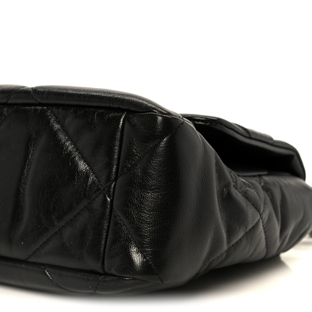 Goatskin Quilted Large Chanel 19 Flap Black