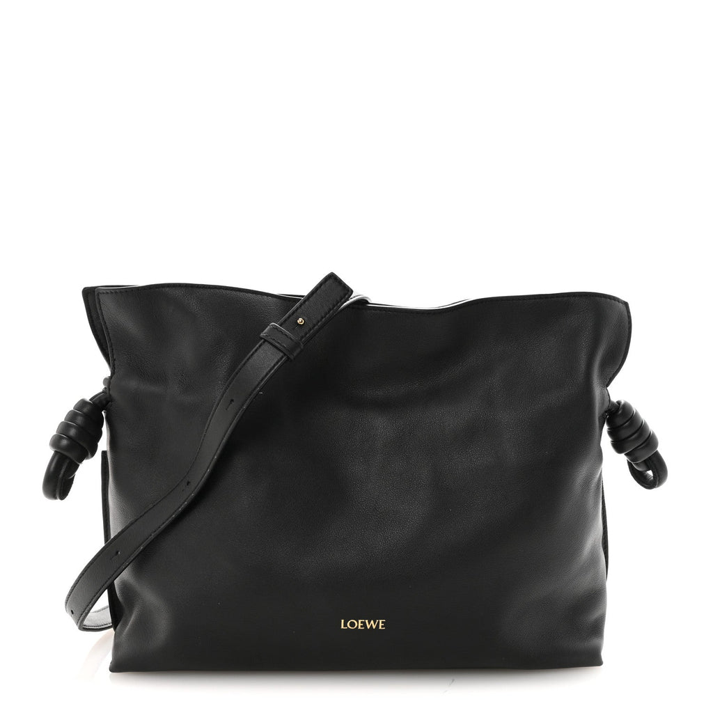 Nappa Medium Flamenco Knot Bag Black
