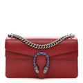 Dollar Calfskin Enamel Dionysus Shoulder Bag Hibiscus Red Electric Blue