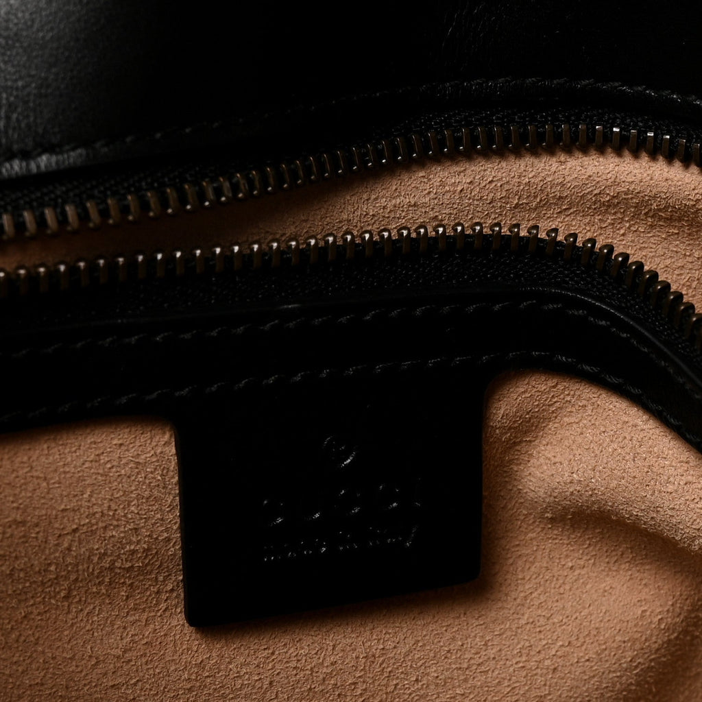 Calfskin Matelasse Medium GG Marmont Shoulder Bag Black