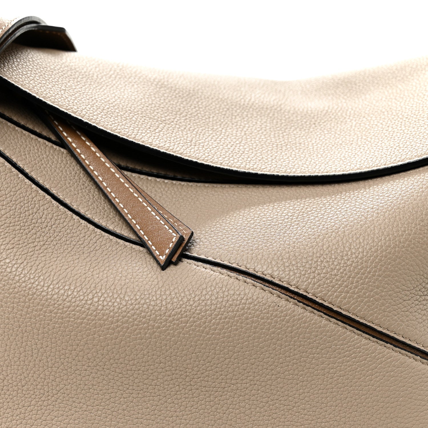 Grained Calfskin Medium Puzzle Bag Sand Mink