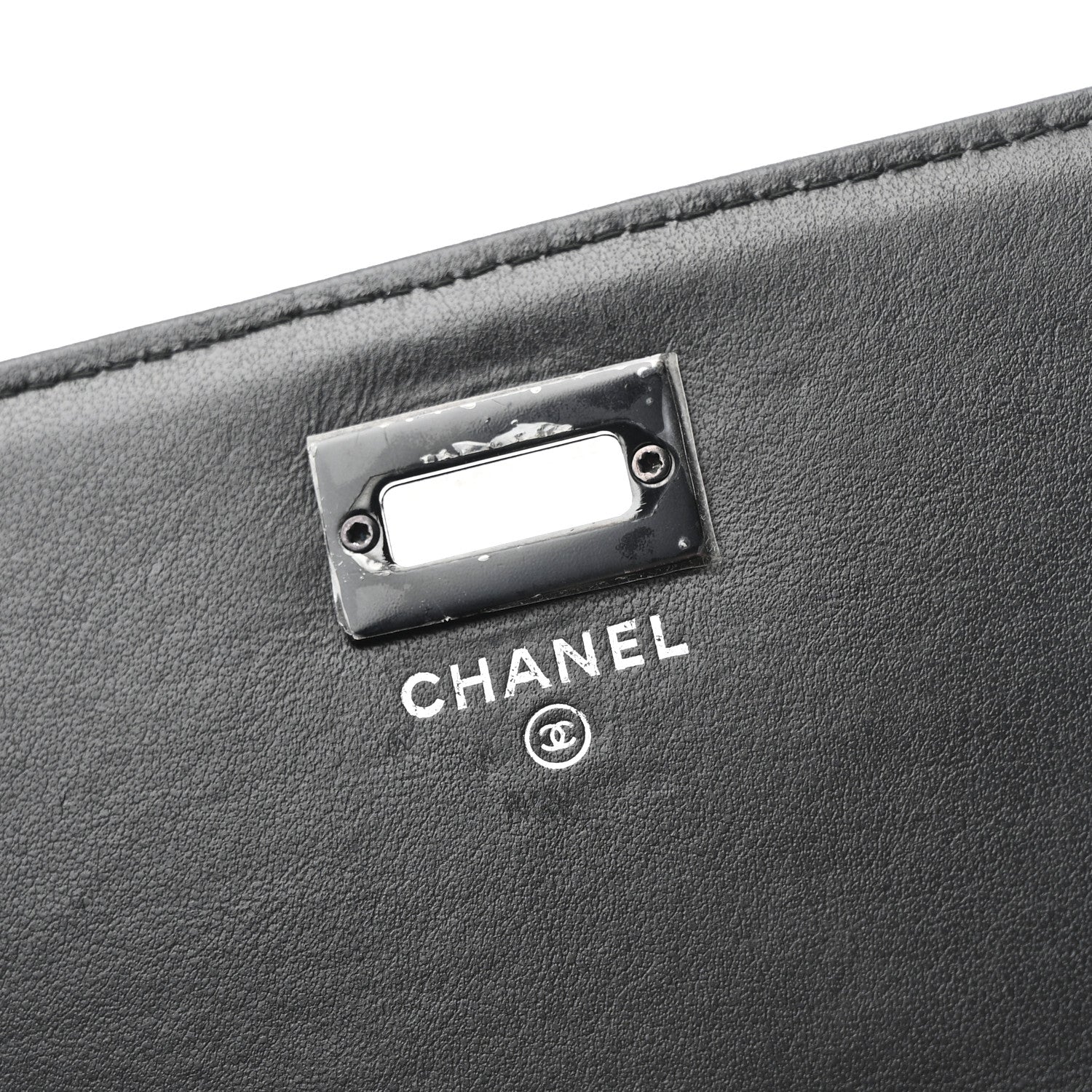 Aged Calfskin Chevron Quilted Reissue 2.55 Square Wallet On Chain WOC So Black