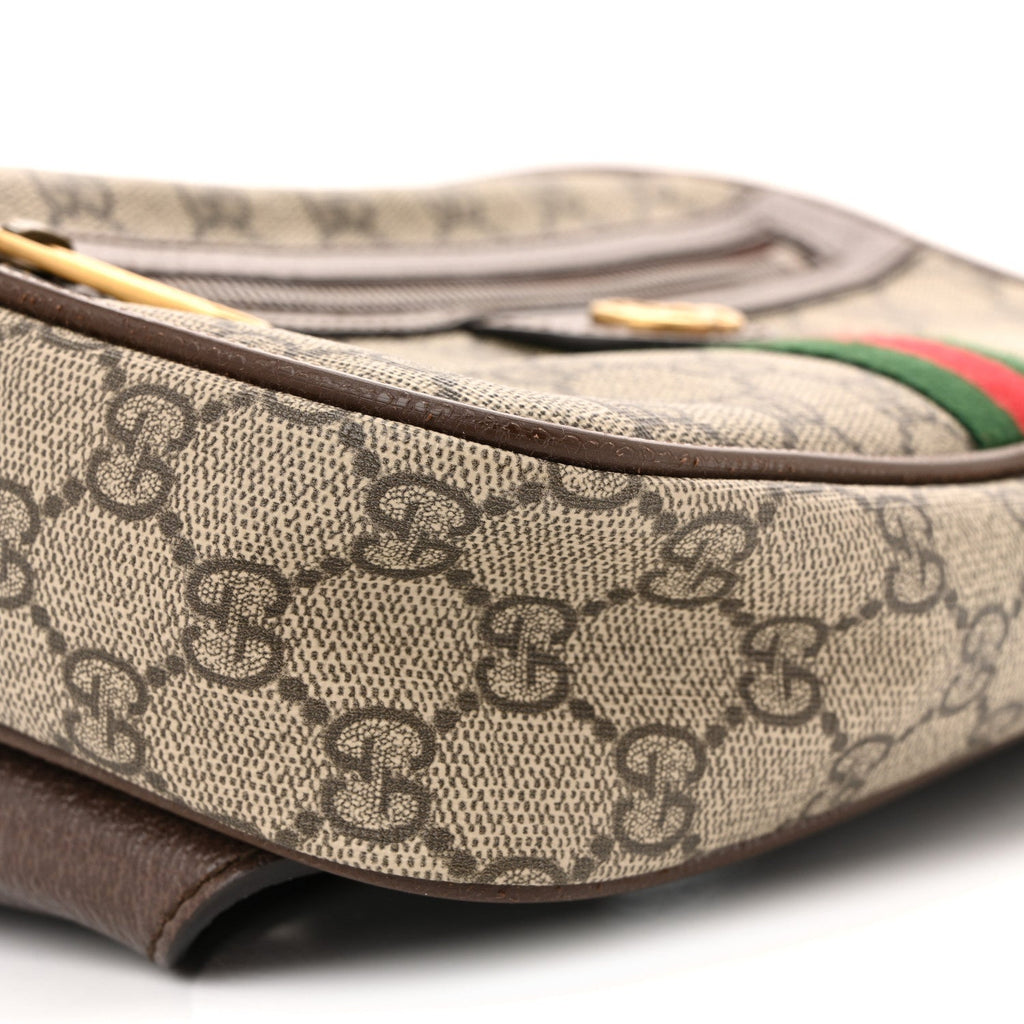 Soft GG Supreme Monogram Medium Ophidia Belt Bag Dark Brown