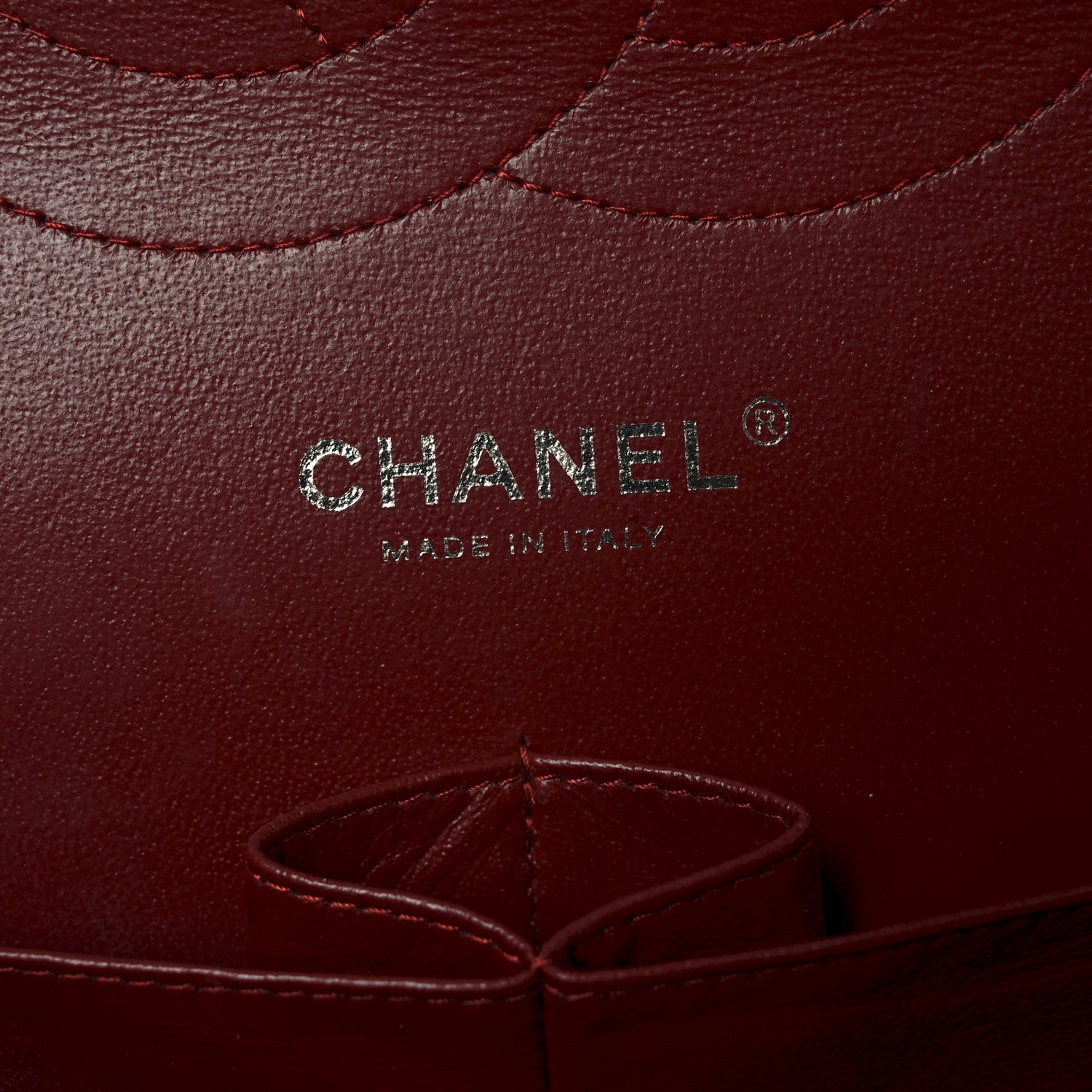 Patent Quilted Jumbo Double Flap Dark Red
