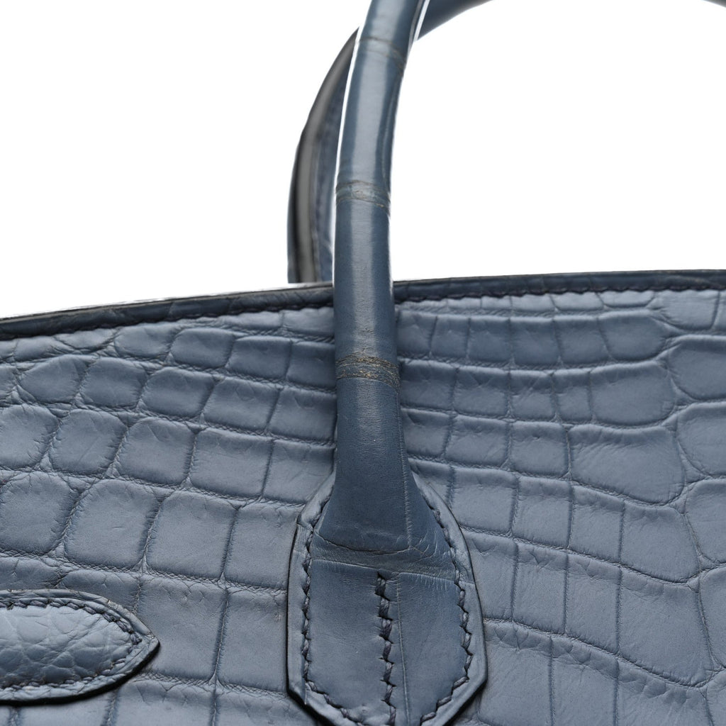 Matte Porosus Crocodile Birkin 30 Bleu Brighton