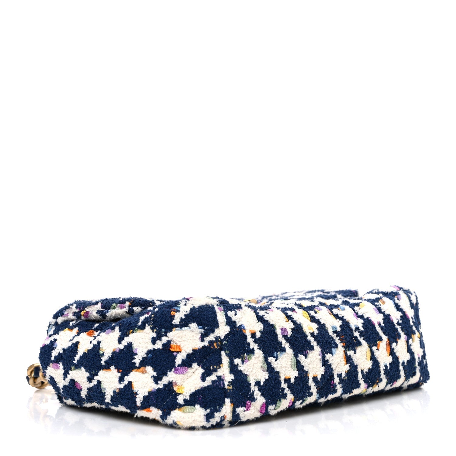 Tweed Quilted Medium Chanel 19 Flap Ecru Navy Blue Multicolor