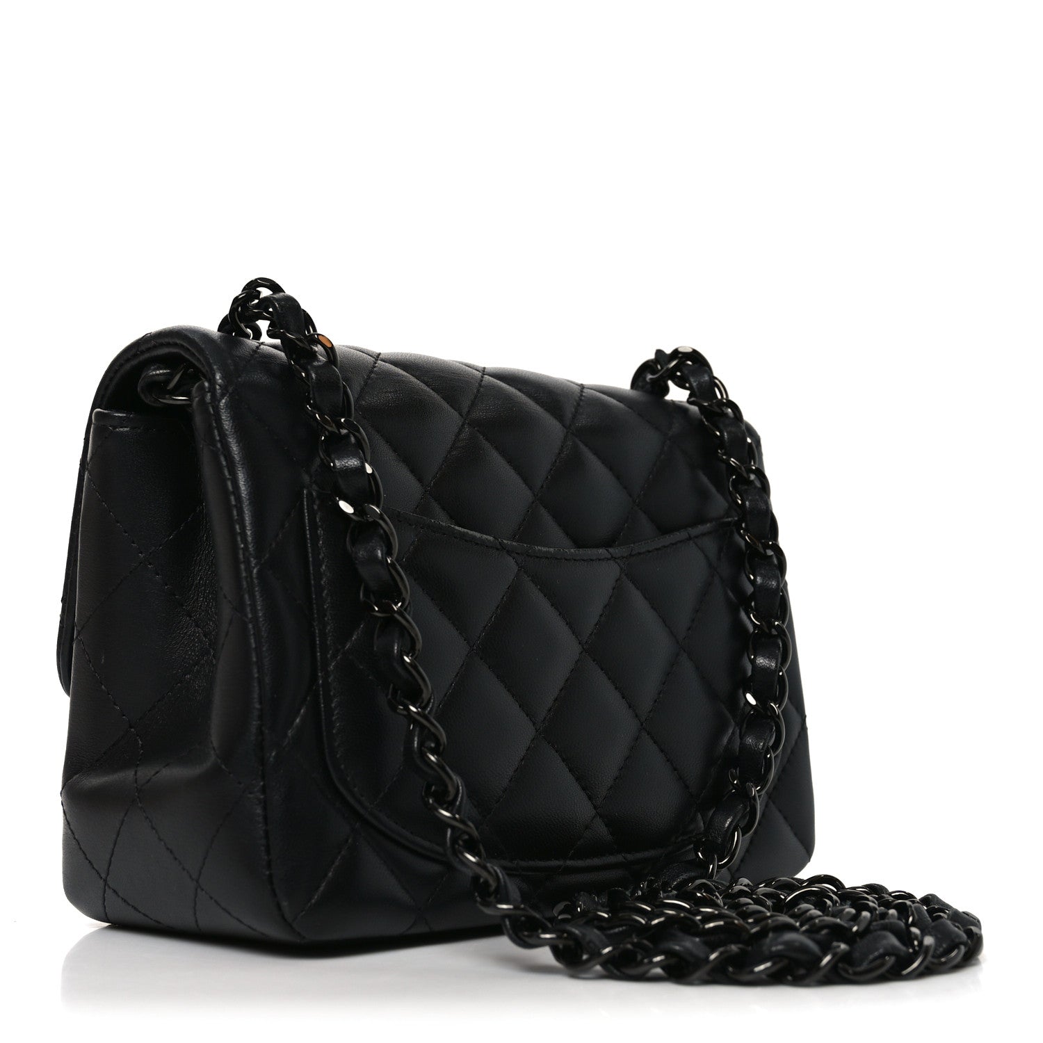 Lambskin Quilted Mini Square Flap So Black