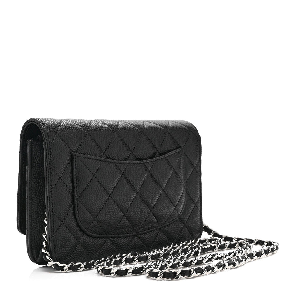 Caviar Quilted CC Turnlock Wallet On Chain WOC Black
