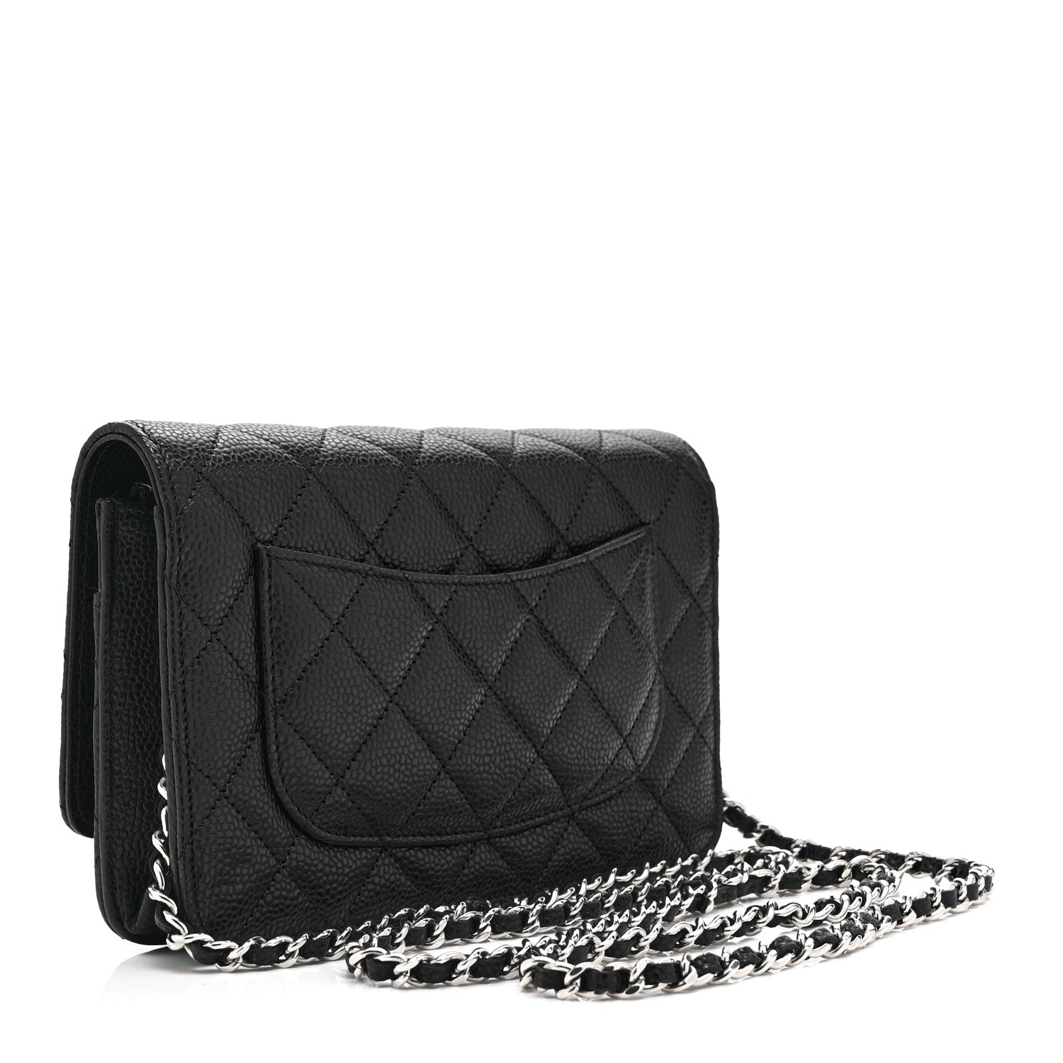Caviar Quilted CC Turnlock Wallet On Chain WOC Black