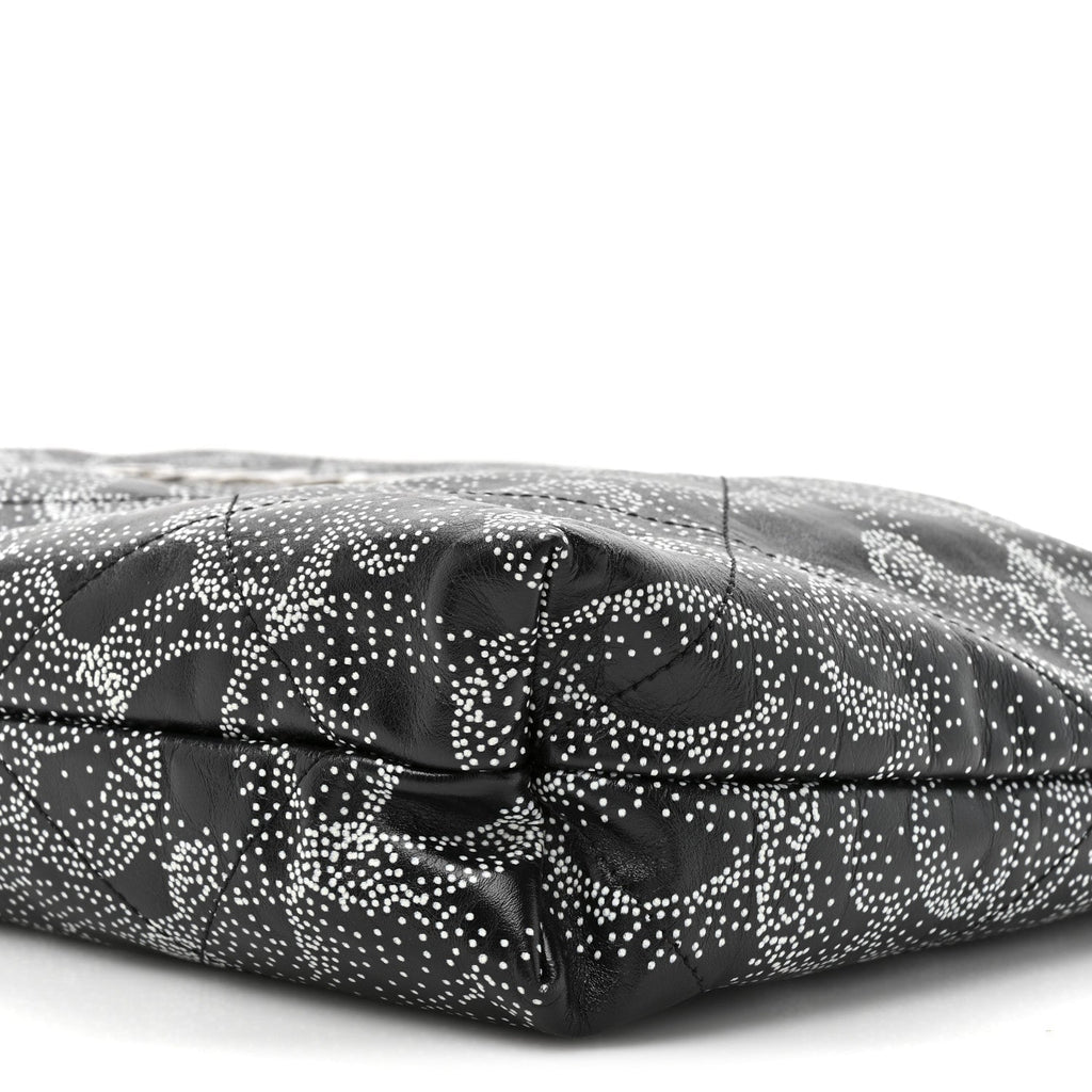 Printed Calfskin Quilted Chanel 22 Black