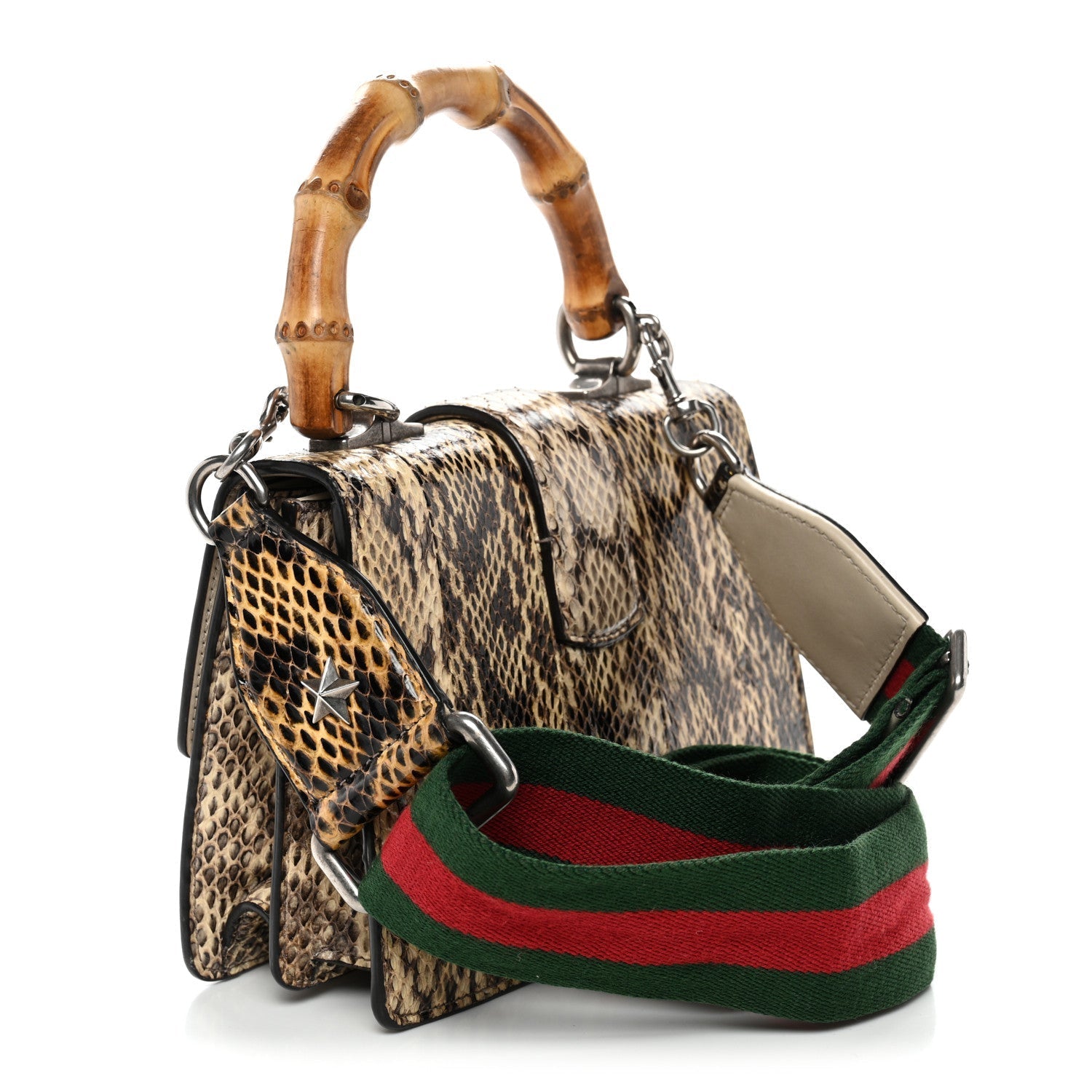 Snakeskin Bamboo Web Mini Dionysus Top Handle Bag