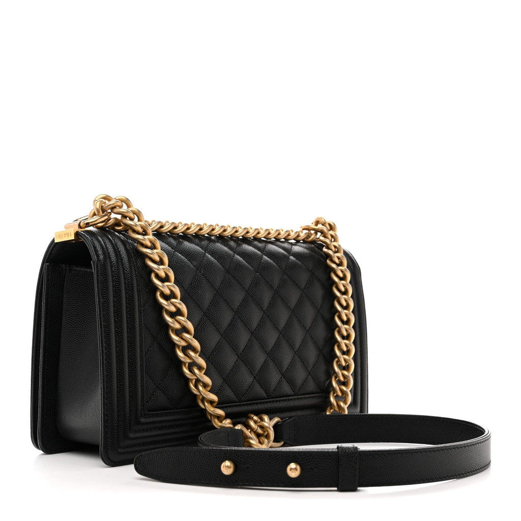 Caviar Quilted Medium Boy Flap Black
