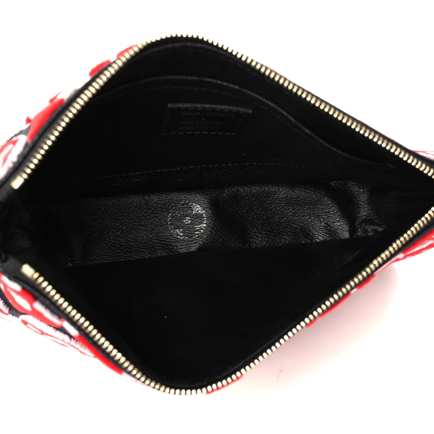 X UF Tufted Monogram Pochette Accessories Black Red