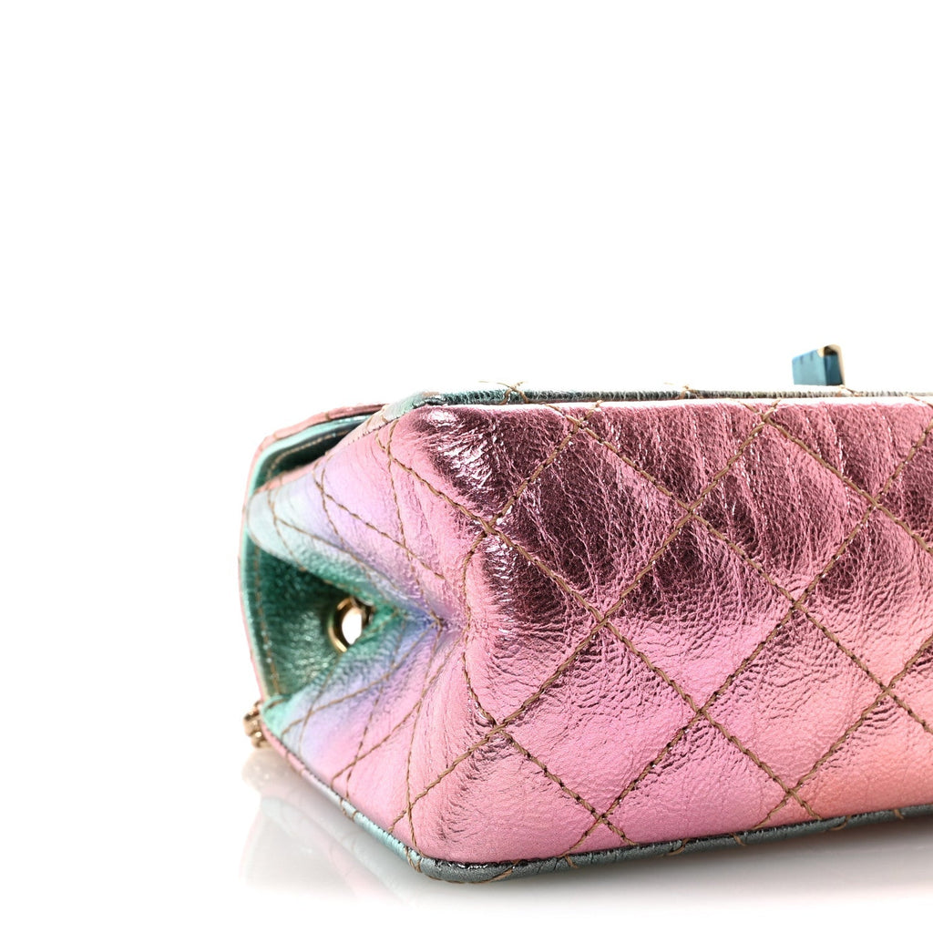 Metallic Goatskin Quilted Mini 2.55 Reissue Flap Multicolor