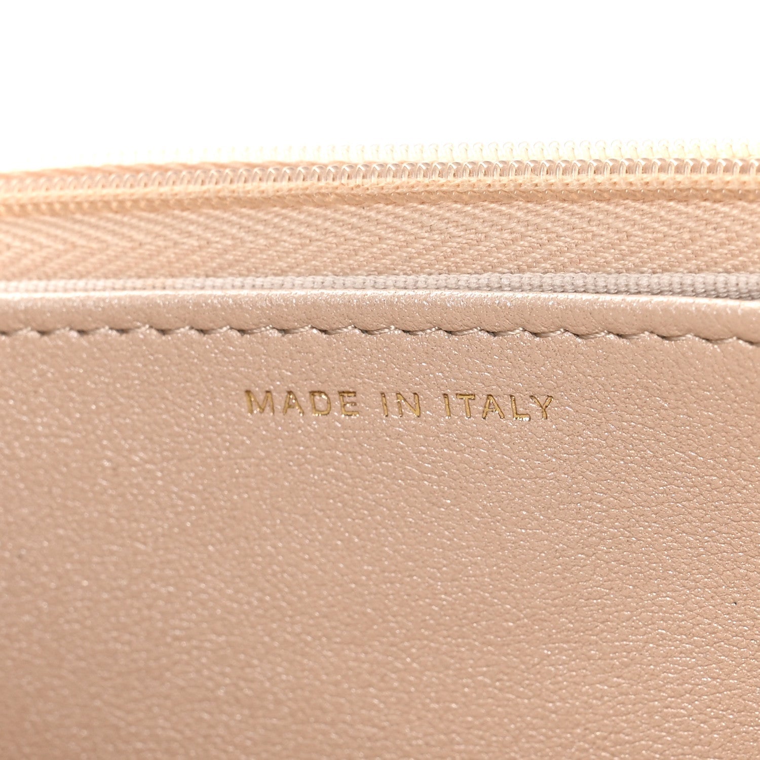 Pearly Lambskin Quilted Charms Wallet On Chain WOC Beige