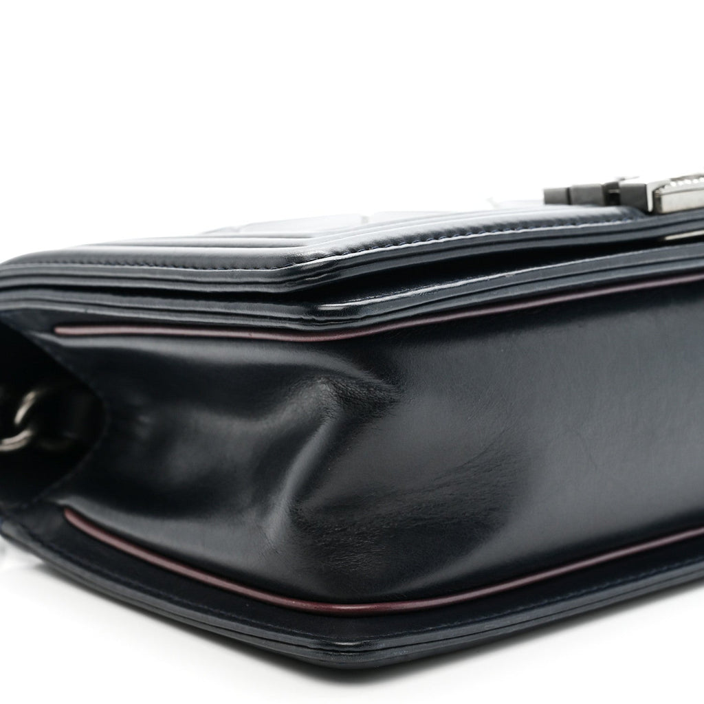 Calfskin Embossed Medium Paris Salzburg Boy Flap Navy