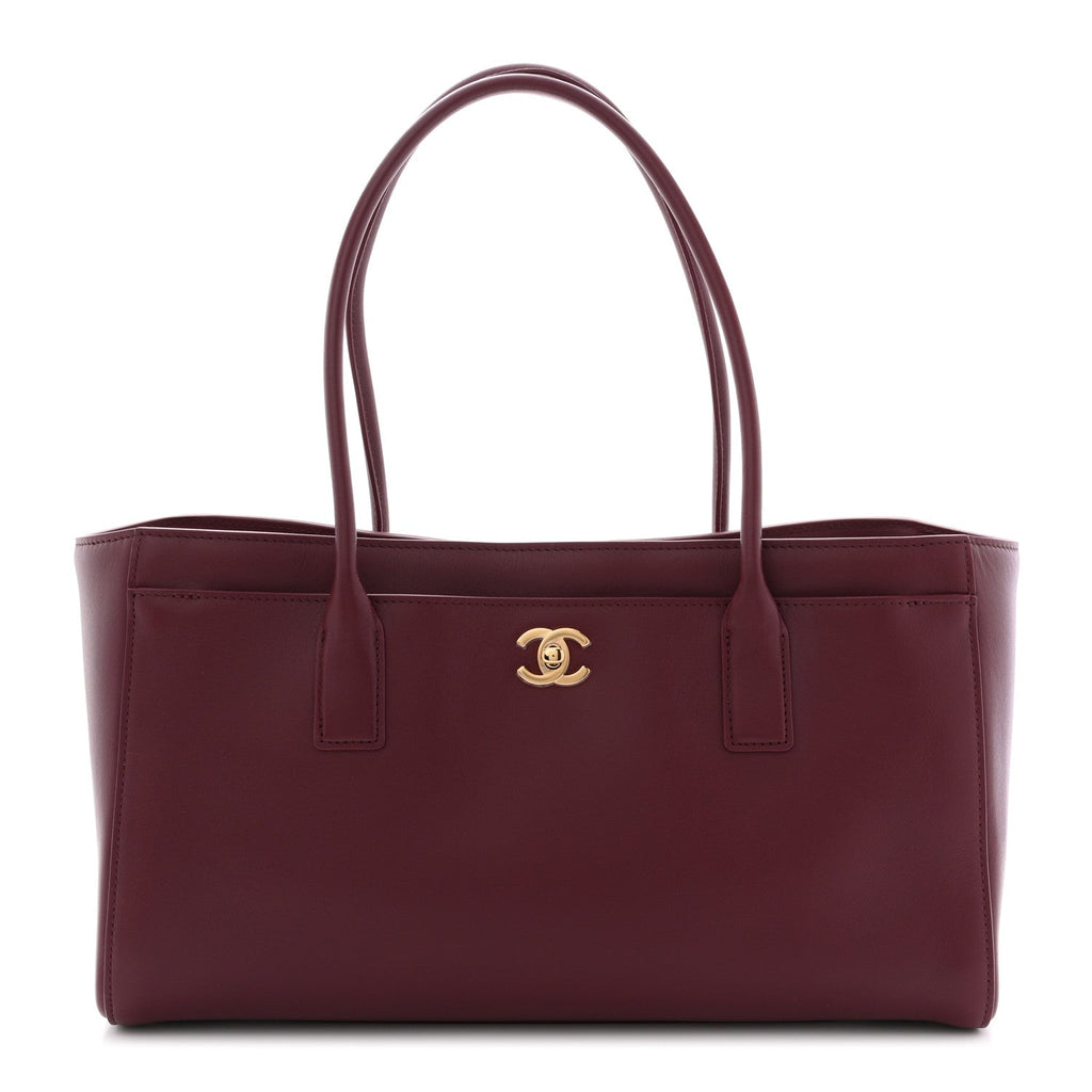 Calfskin Archetype Small Shopping Tote Dark Burgundy