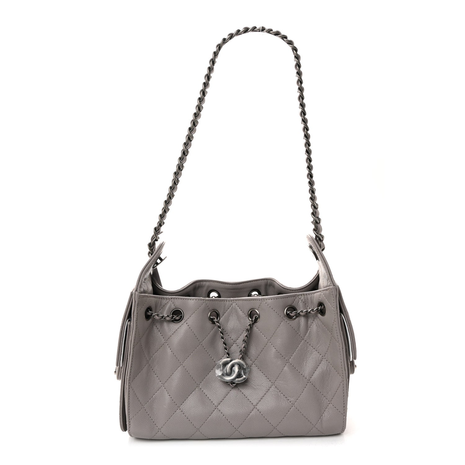 Caviar Quilted Mini Chanel 25 Handbag Dark Grey