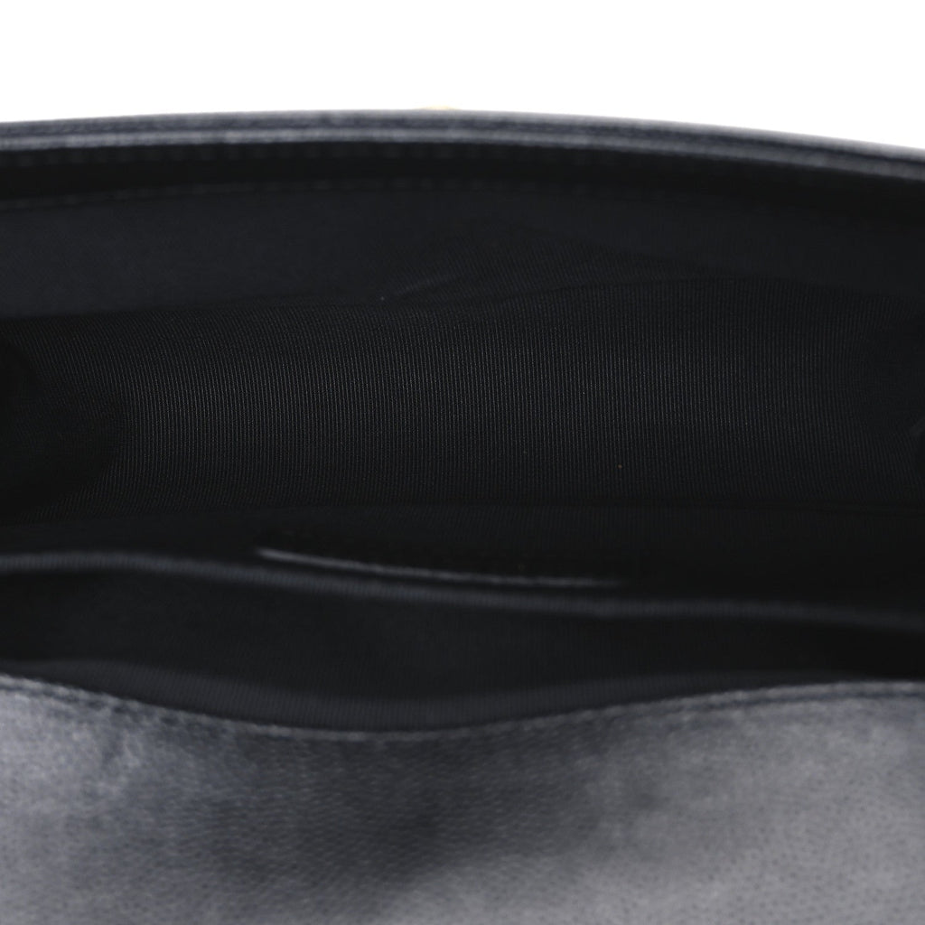 Caviar Quilted Small Boy Flap Black