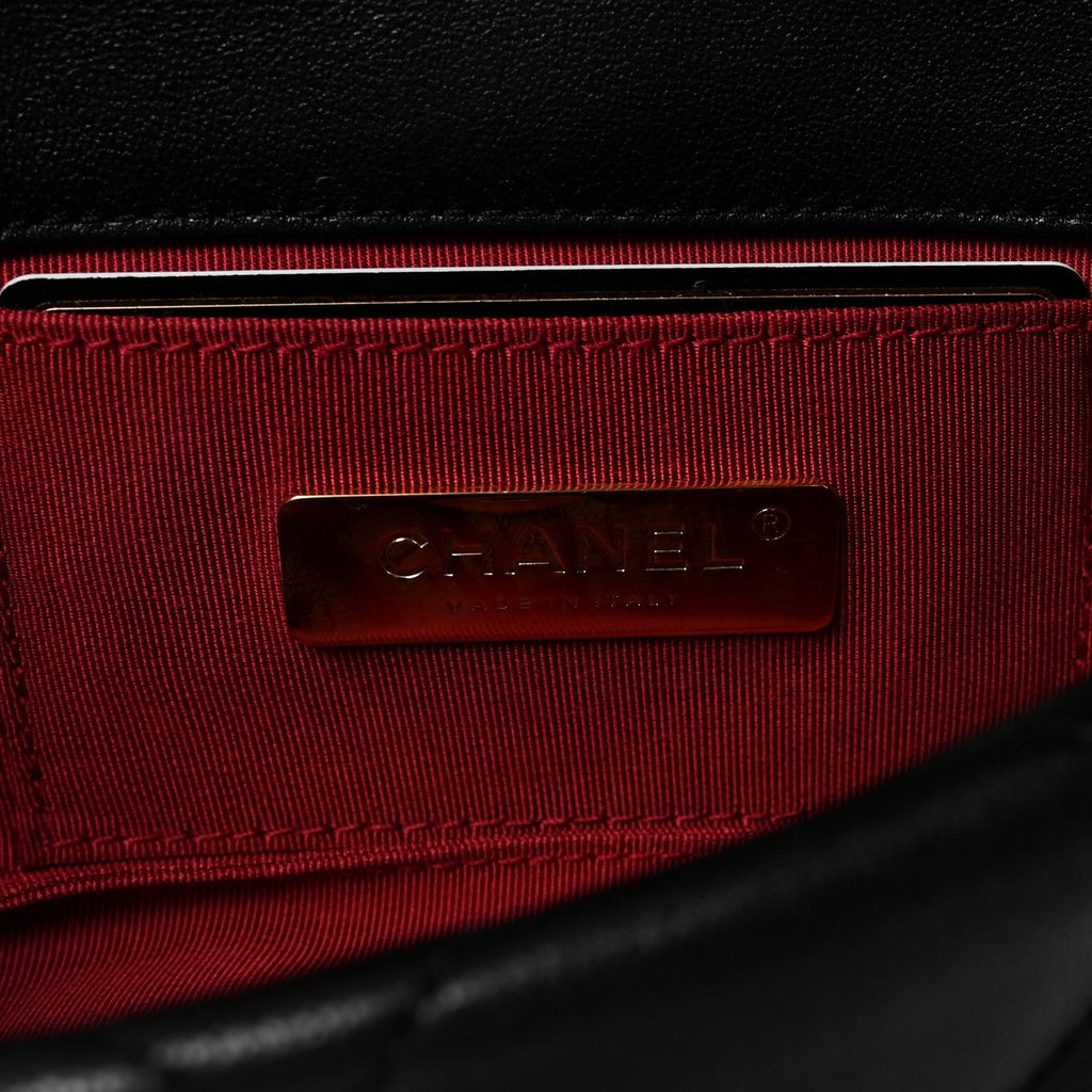 Goatskin Quilted Chanel 19 Waist Bag Black