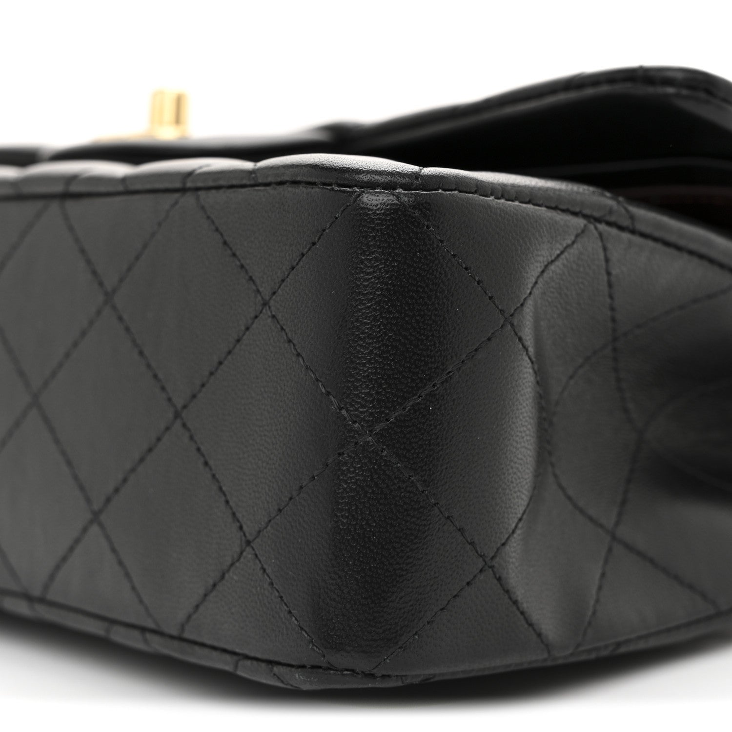 Lambskin Quilted Small Double Flap Black