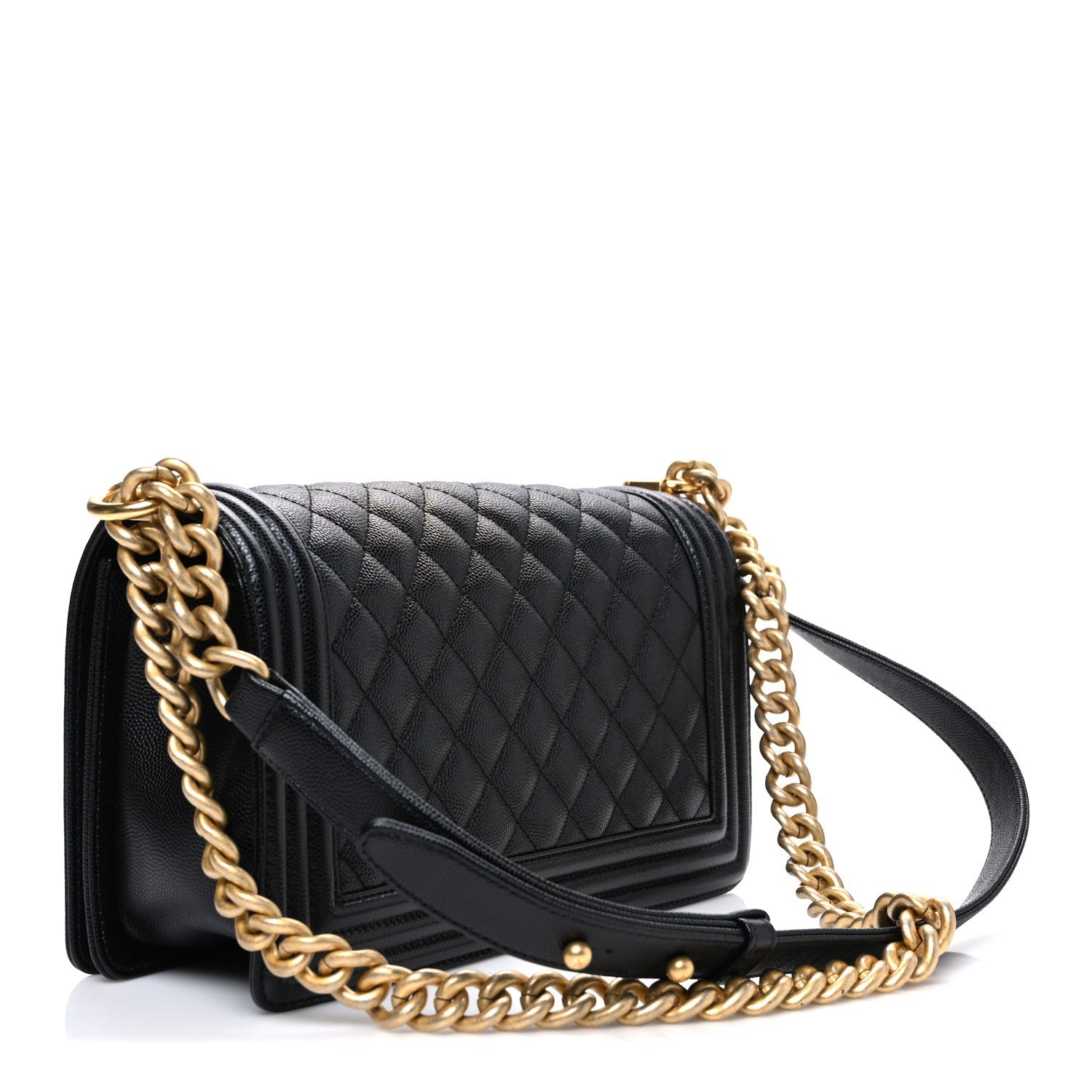 Caviar Quilted Medium Boy Flap Black