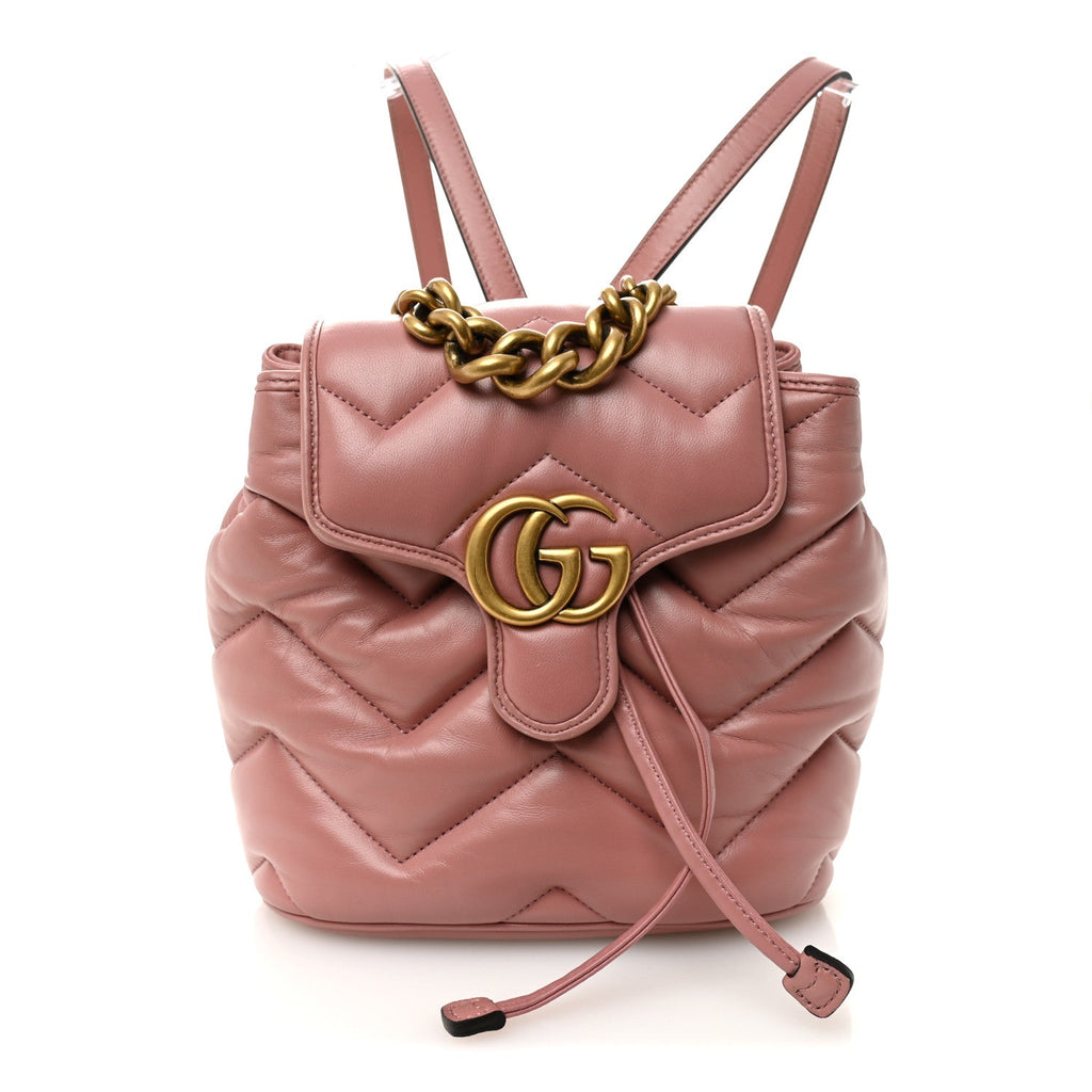 Nappa Chevron Matelasse GG Marmont Backpack Carmine Rose