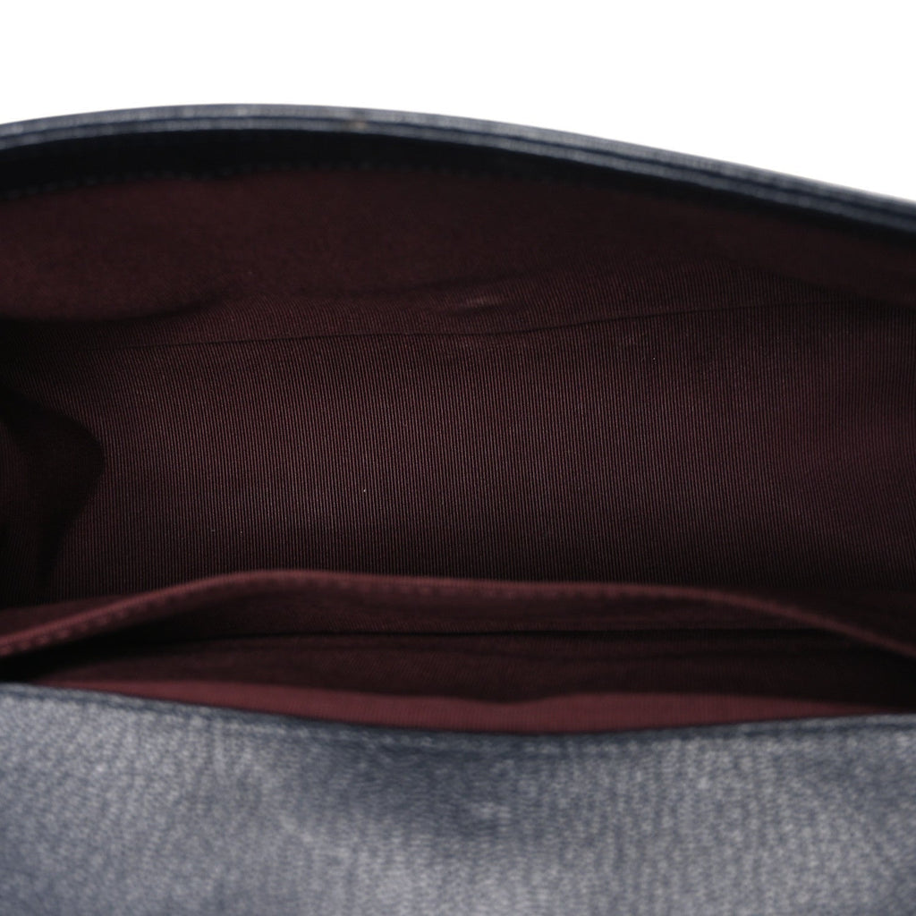 Goatskin Quilted Patent Medium Duo Boy Flap Black