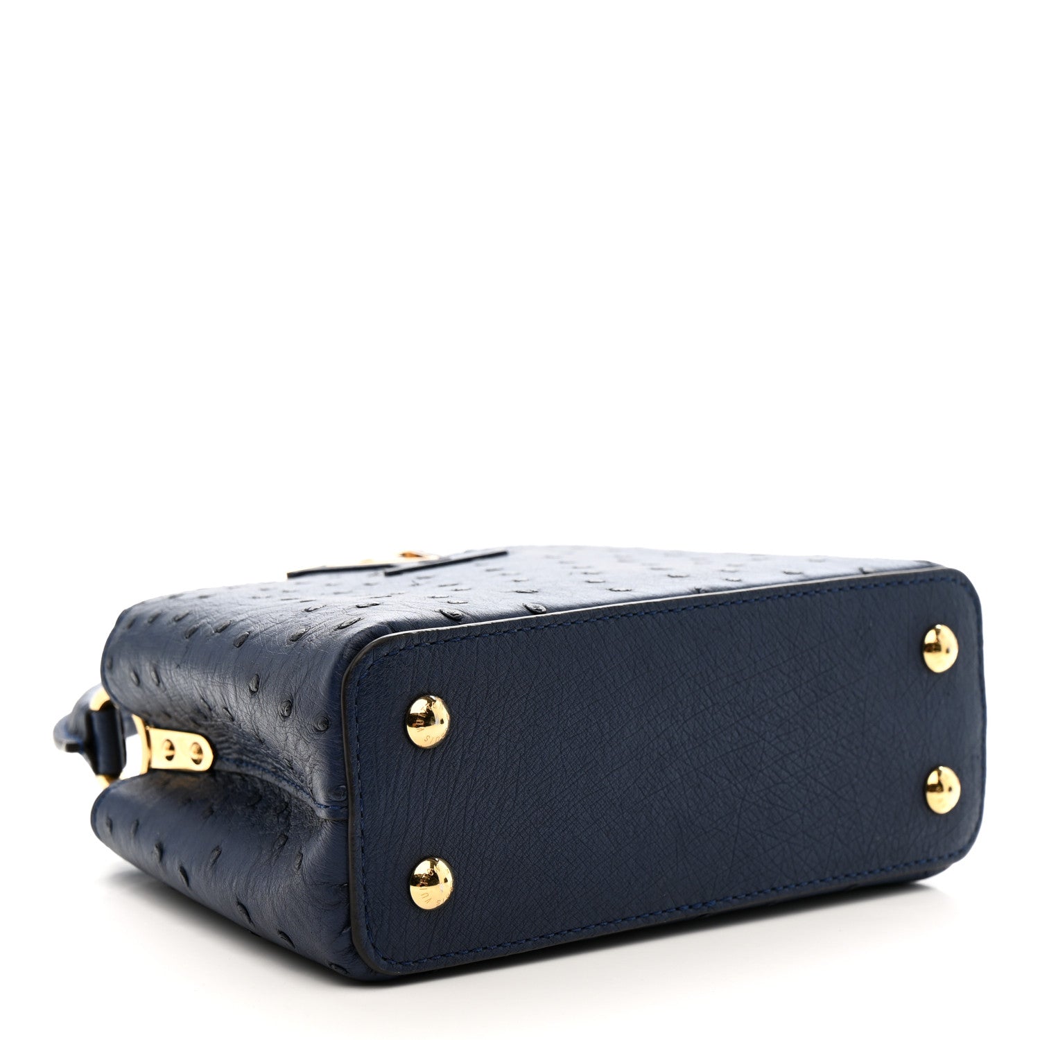 Ostrich Capucines Mini Indigo