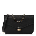 Grained Calfskin Quilted Cuba Wallet On Chain WOC Black