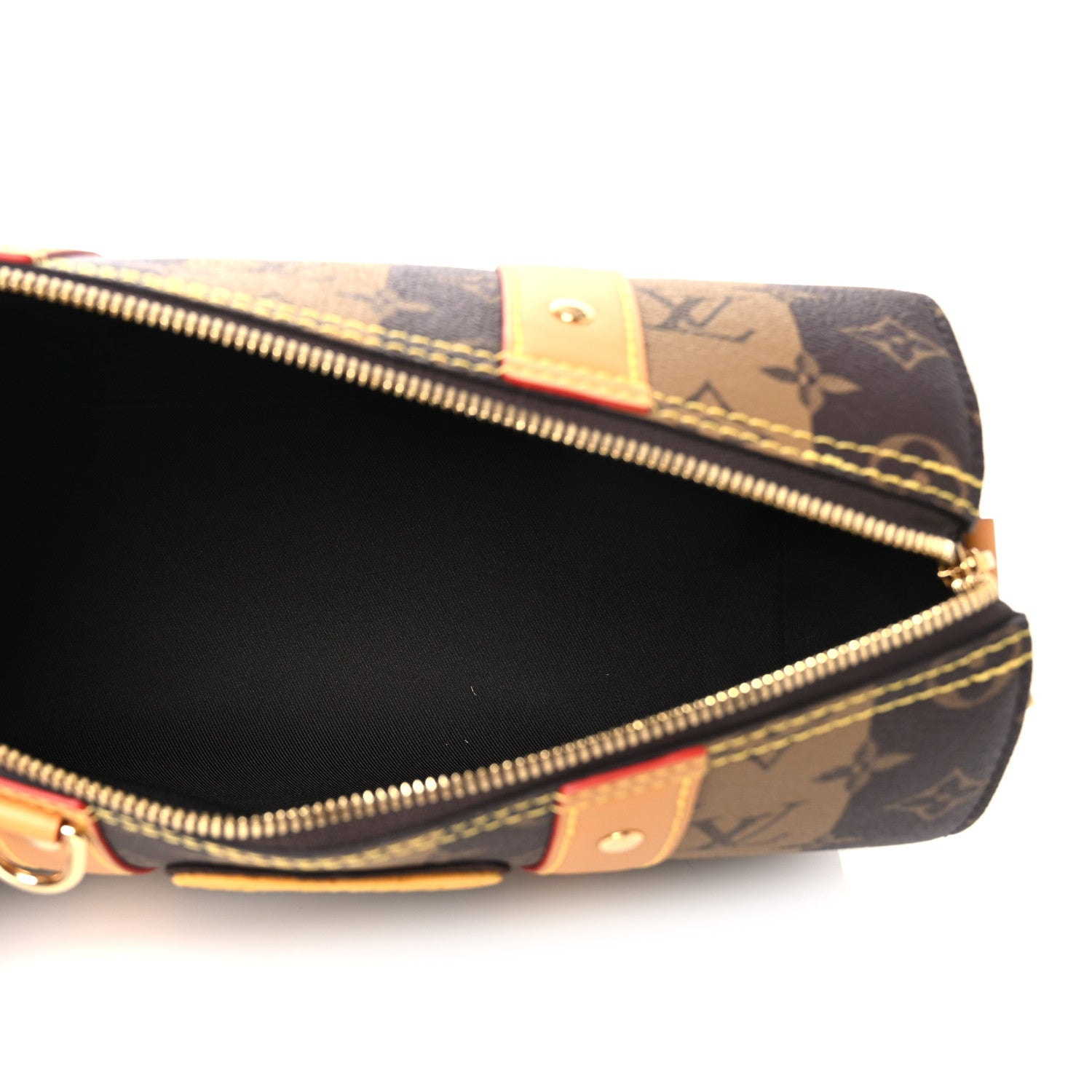 X NIGO Reverse Monogram Stripes City Keepall Bandouliere Brown