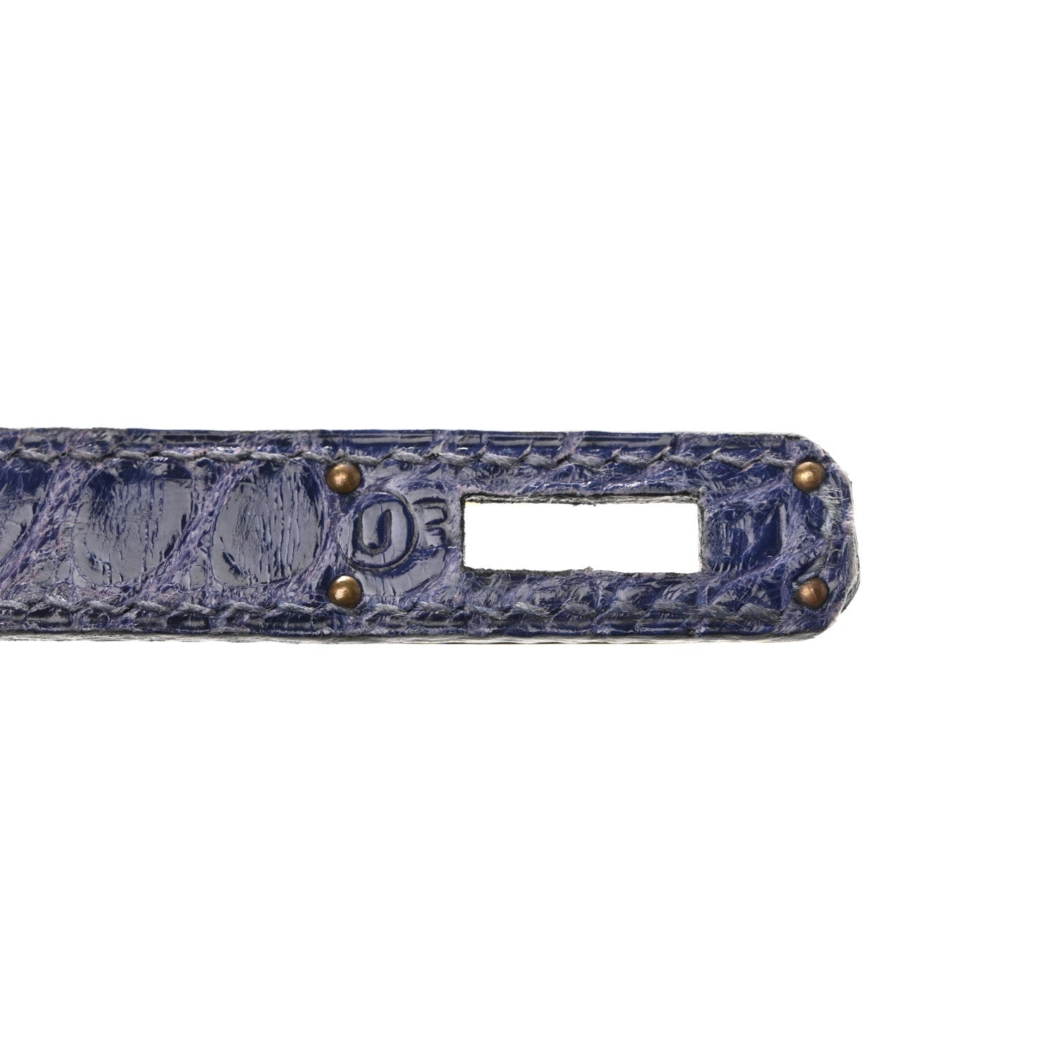 Shiny Alligator Mini Kelly Sellier 20 Bleu Roi