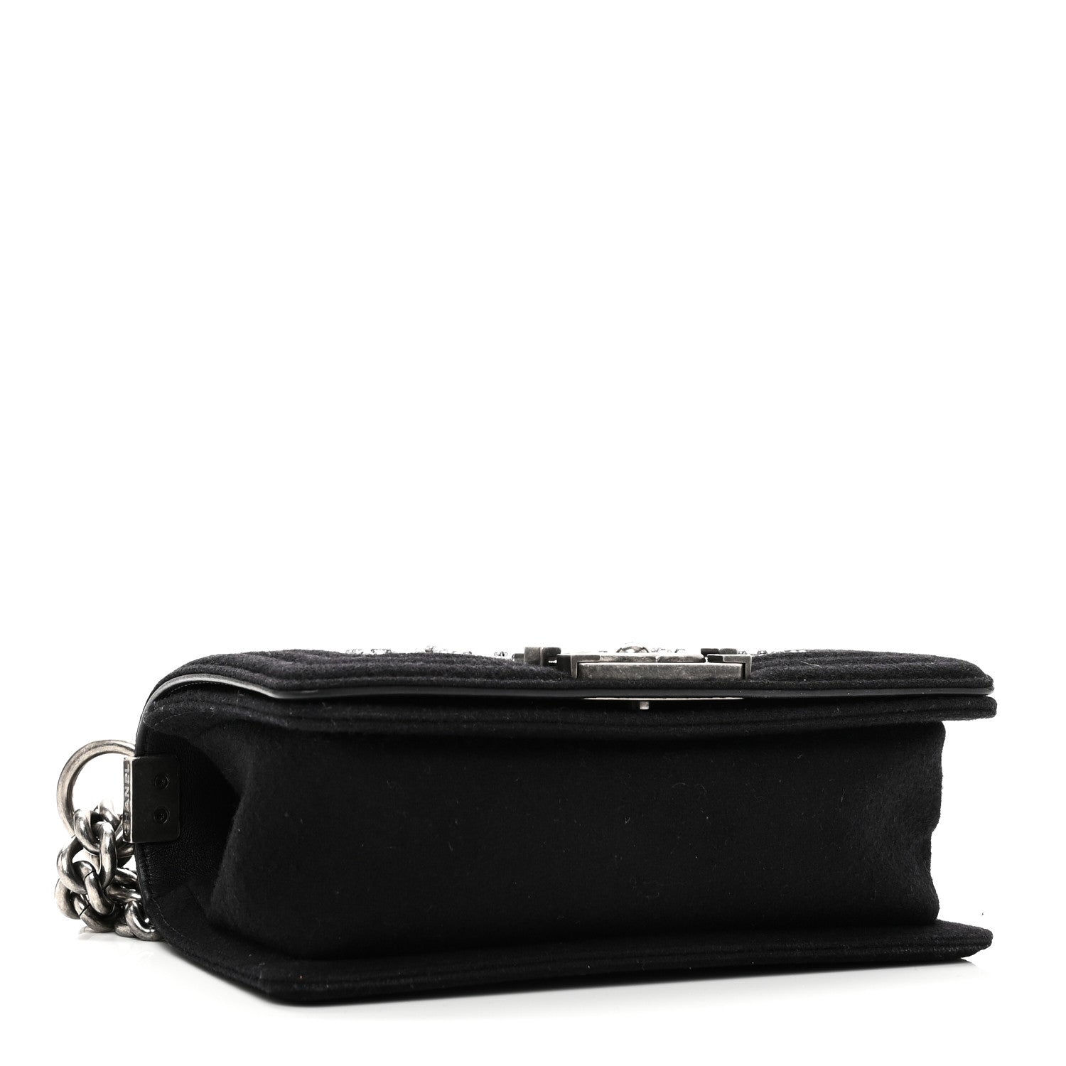 Wool Felt Embellished Small Boy Flap Black