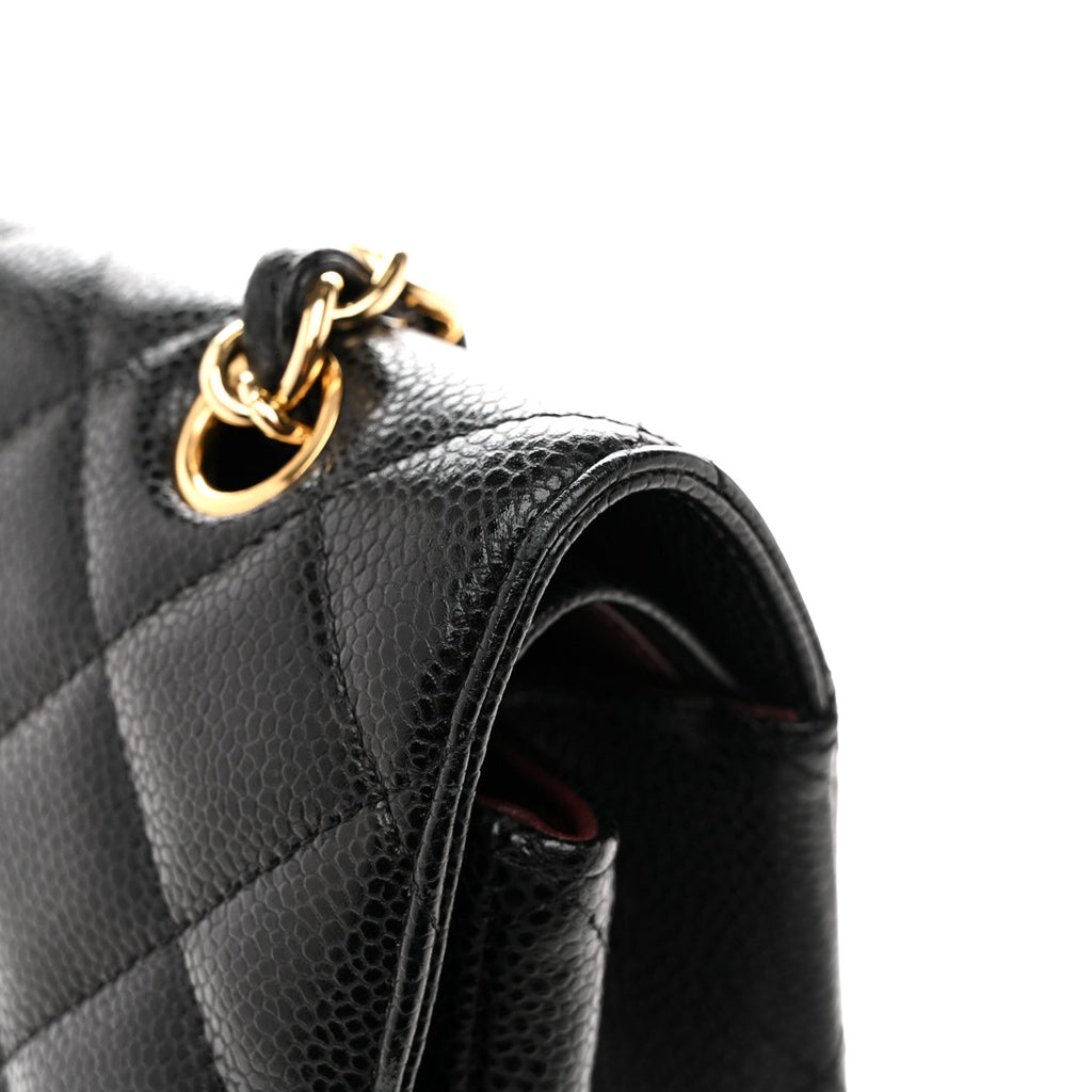 Caviar Quilted Maxi Double Flap Black