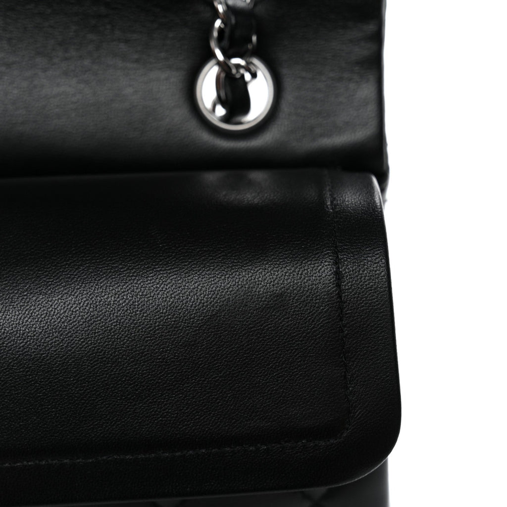 Lambskin Quilted Small Double Flap Black
