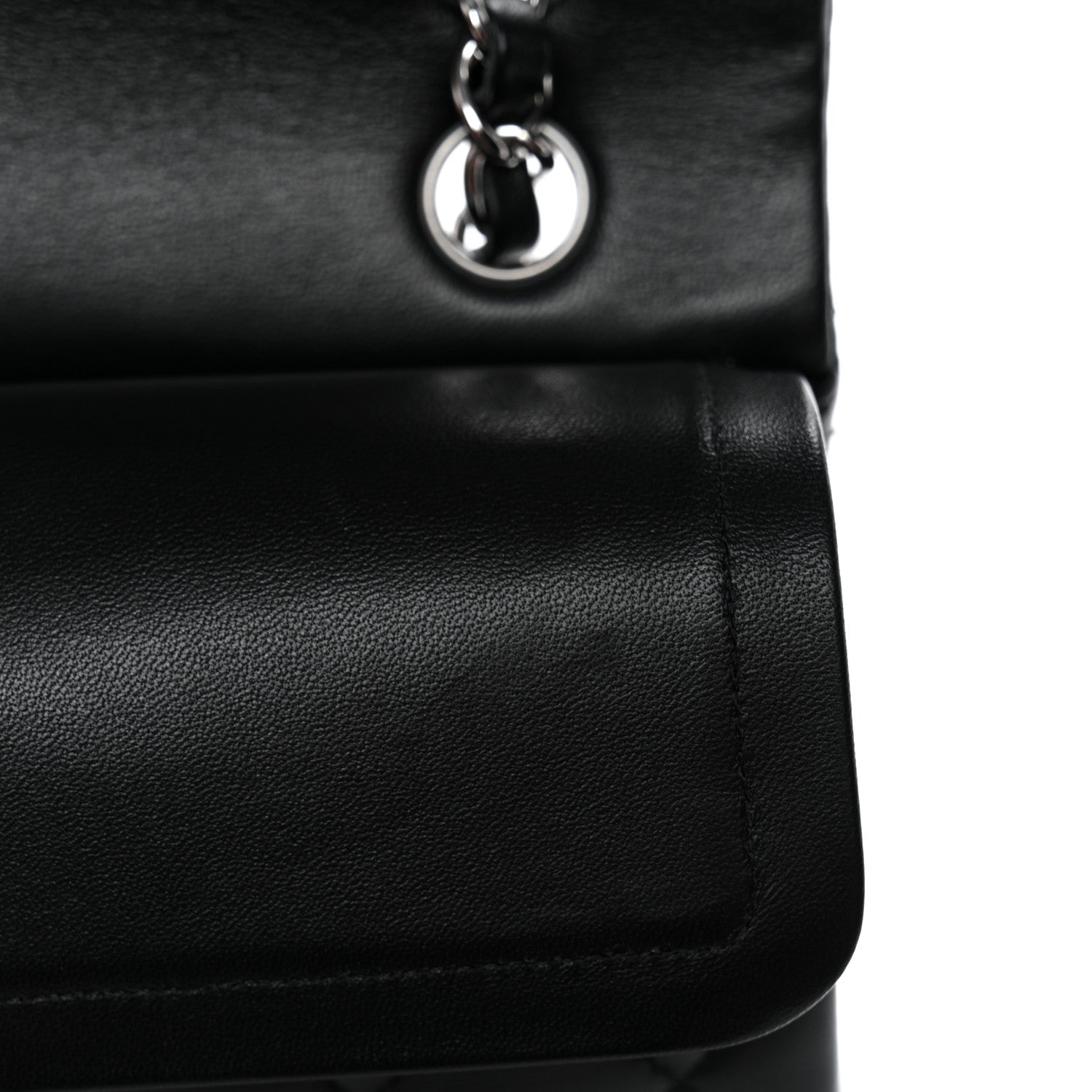 Lambskin Quilted Small Double Flap Black