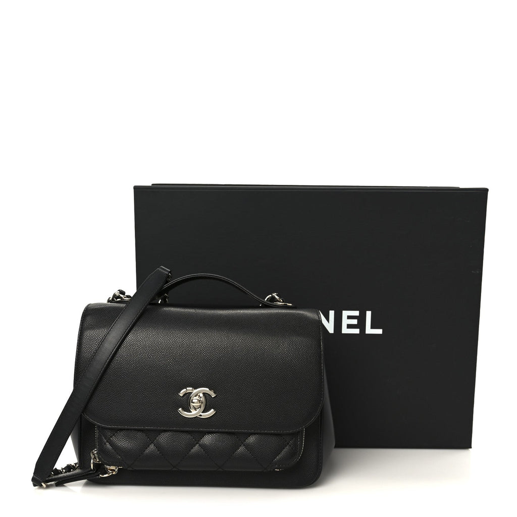 Caviar Quilted Medium Business Affinity Flap Black