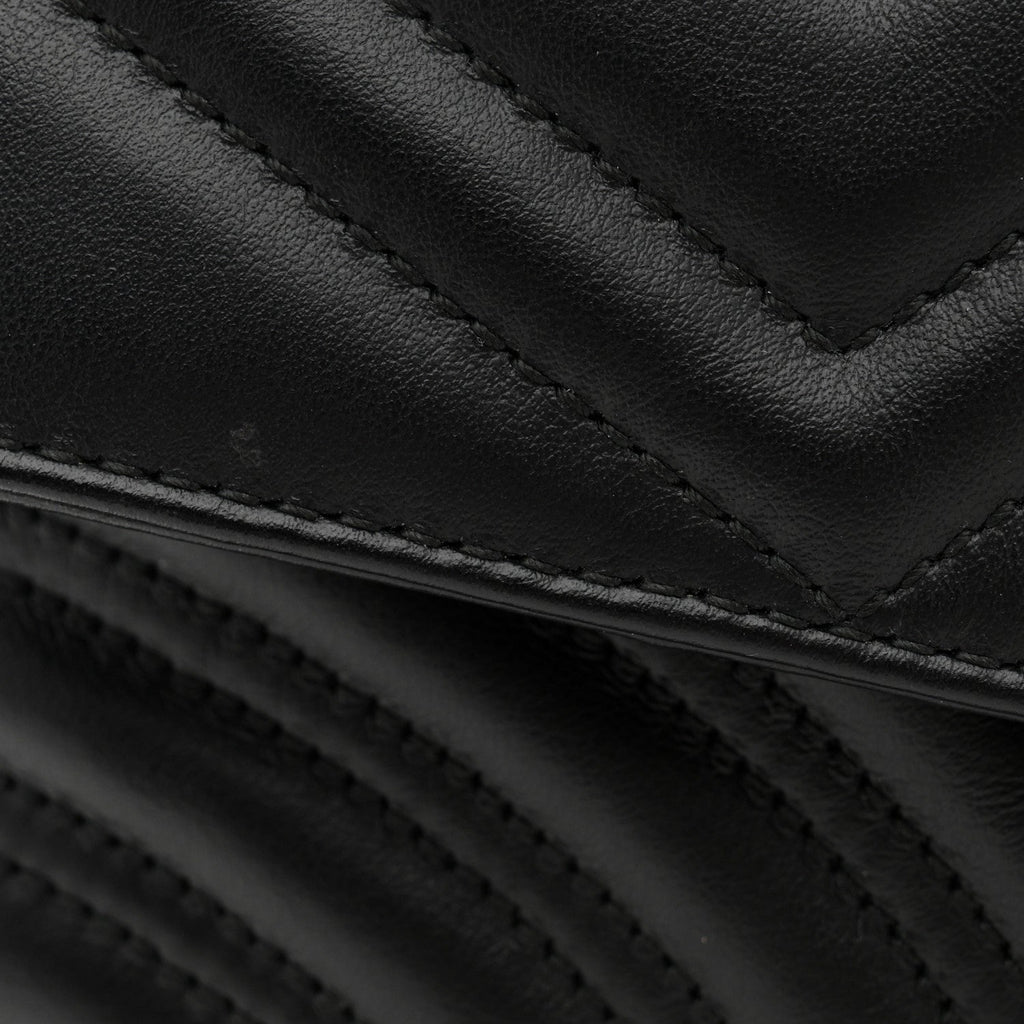 Calfskin Matelasse Small GG Marmont Shoulder Bag Black