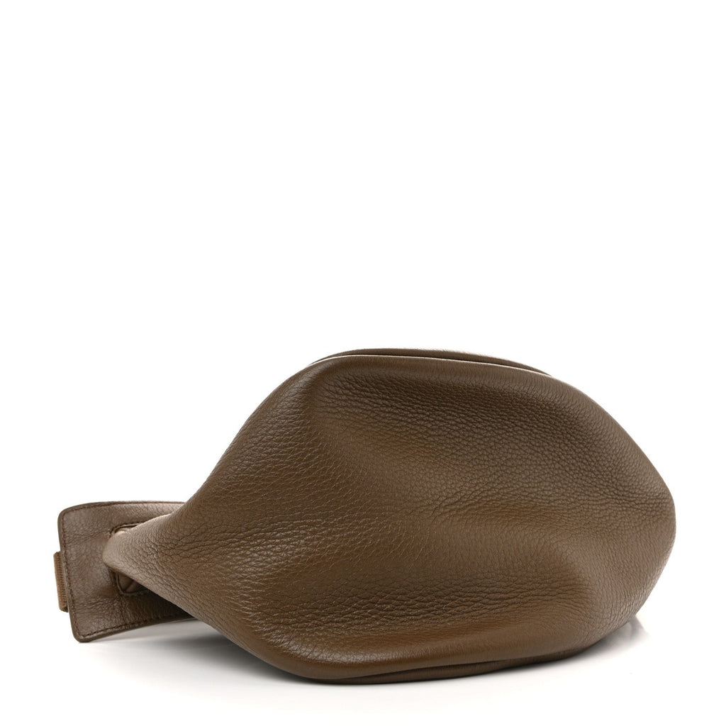 Grained Calfskin Large Slouchy Banana Bag Brunette