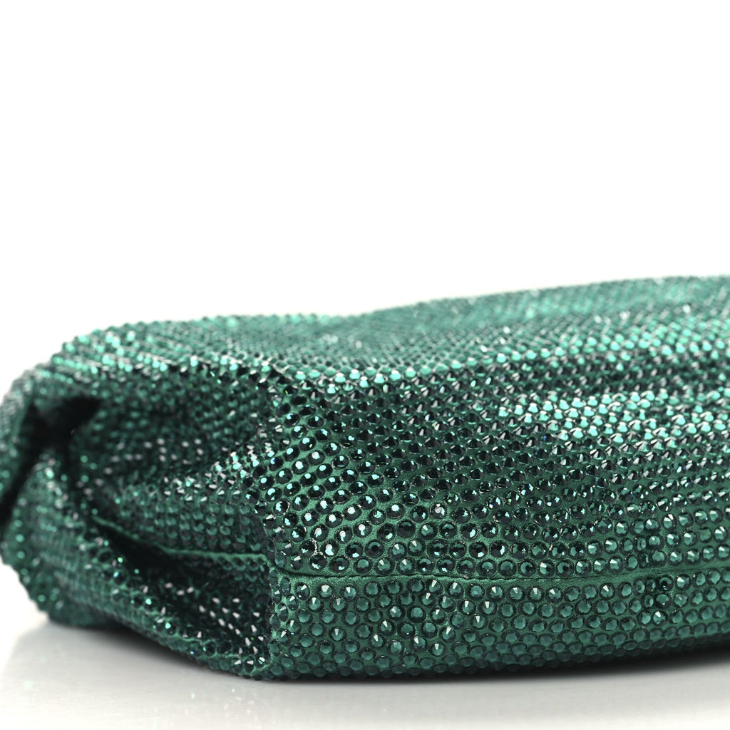 Crystal Embellished Satin Mini Hotfix Jodie Emerald