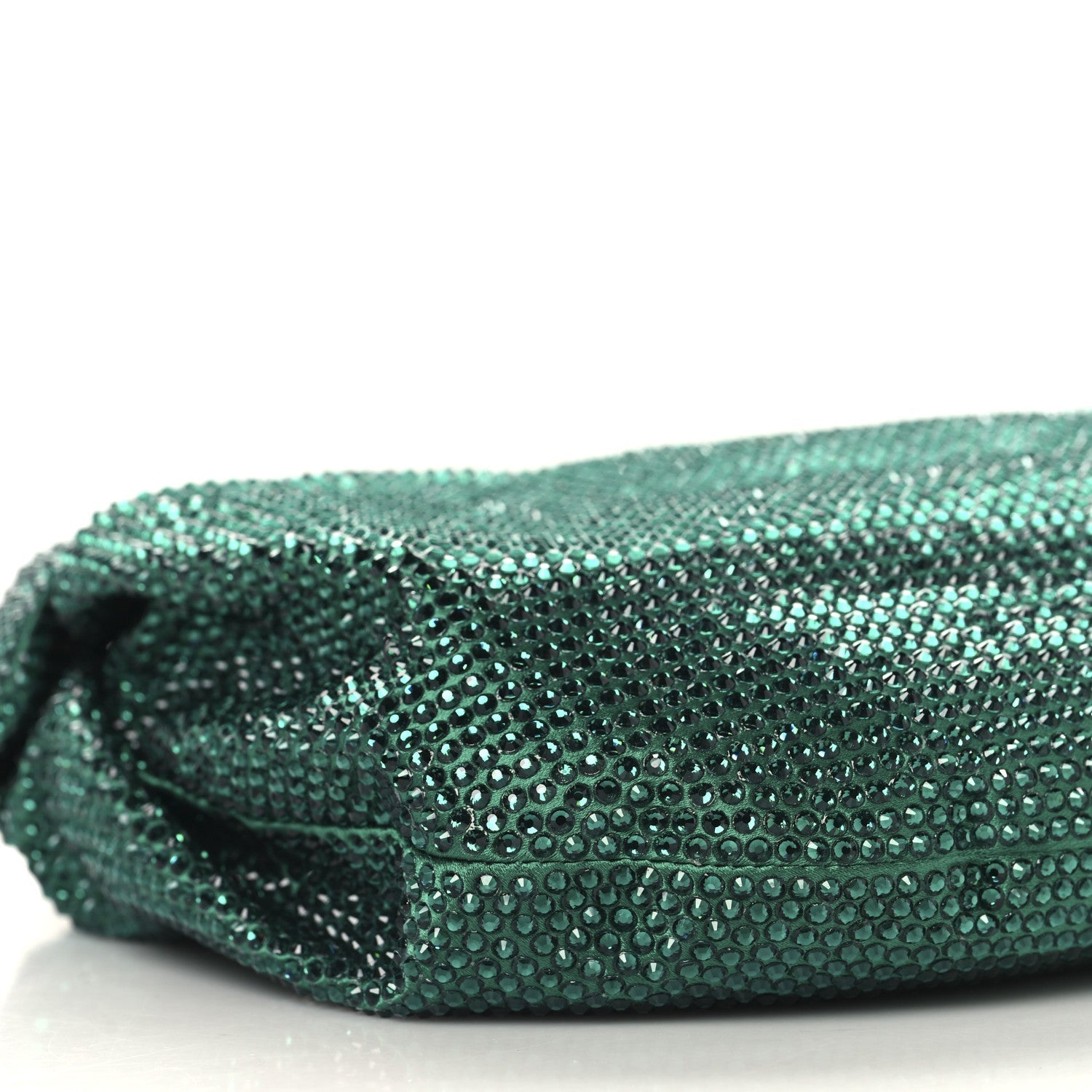 Crystal Embellished Satin Mini Hotfix Jodie Emerald