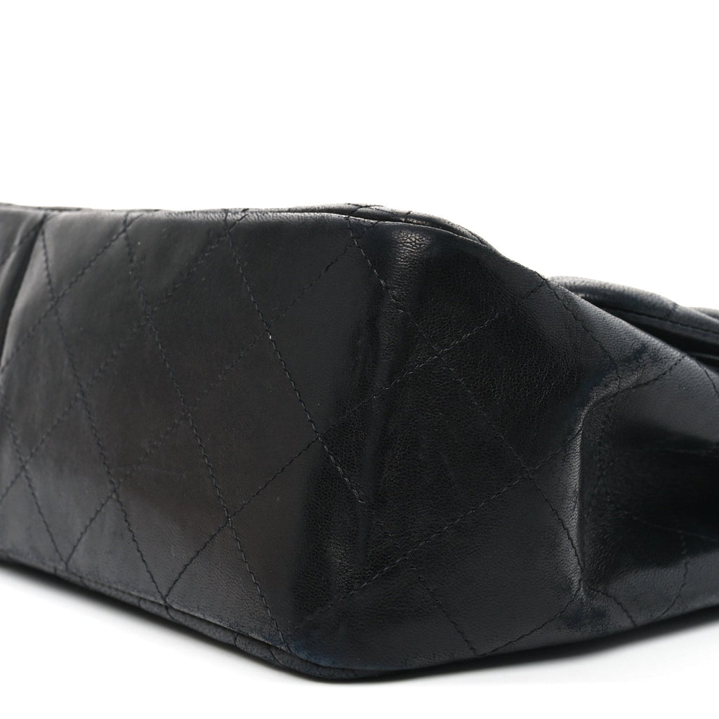 Lambskin Quilted Jumbo Double Flap So Black